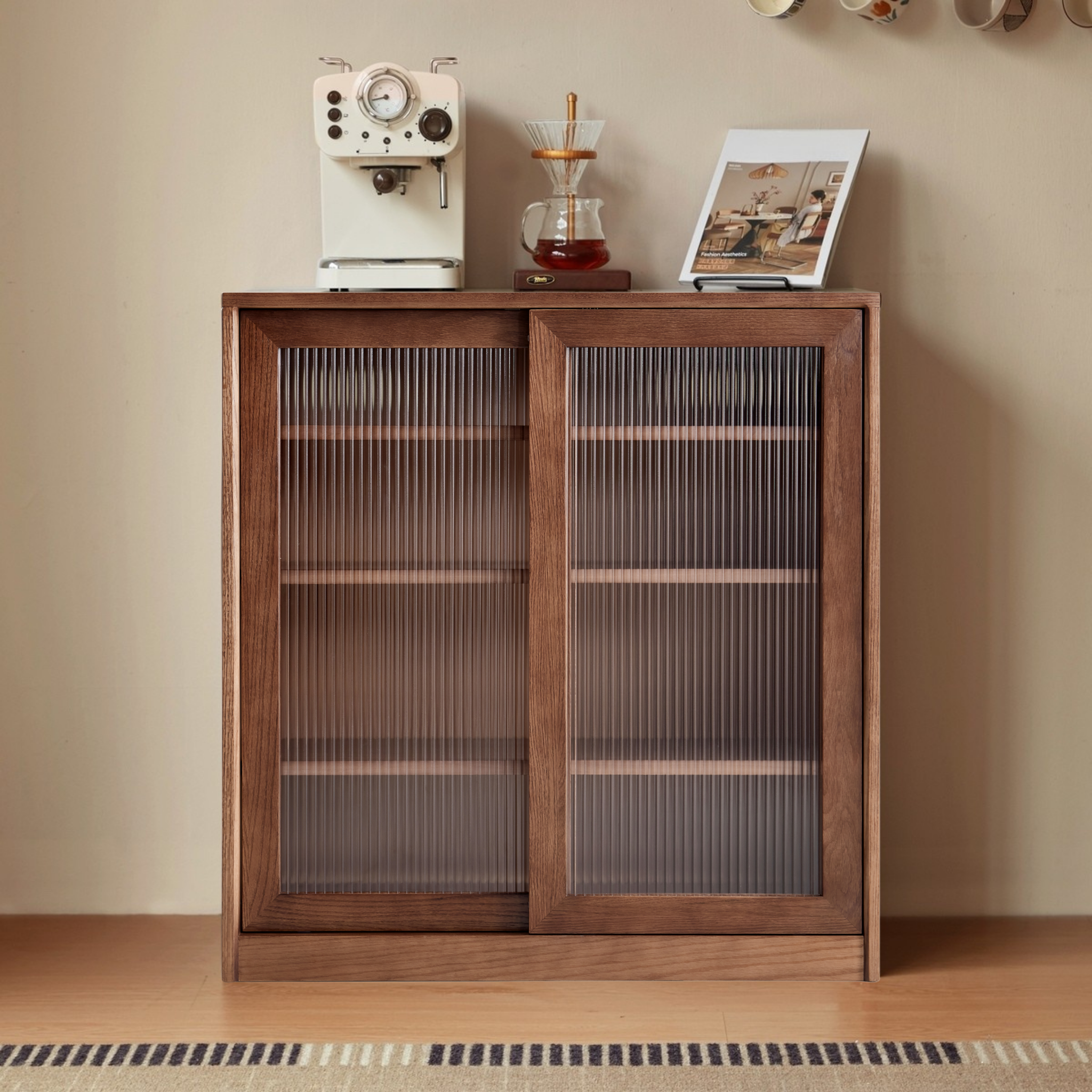 Linspire Walden Solid Wood Sideboard, Walnut Oak
