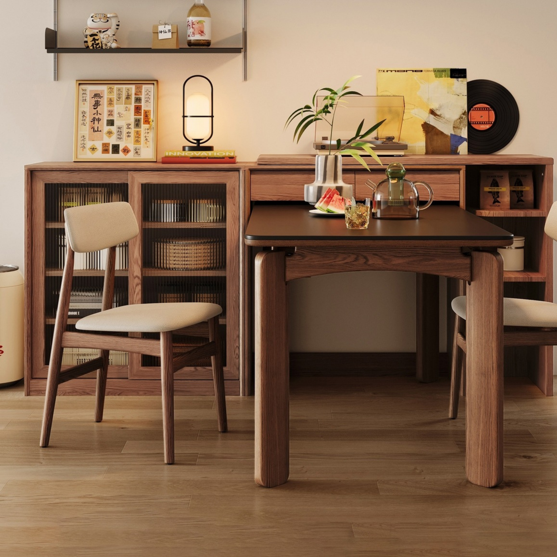Linspire Walden Solid Wood Sideboard, Walnut Oak