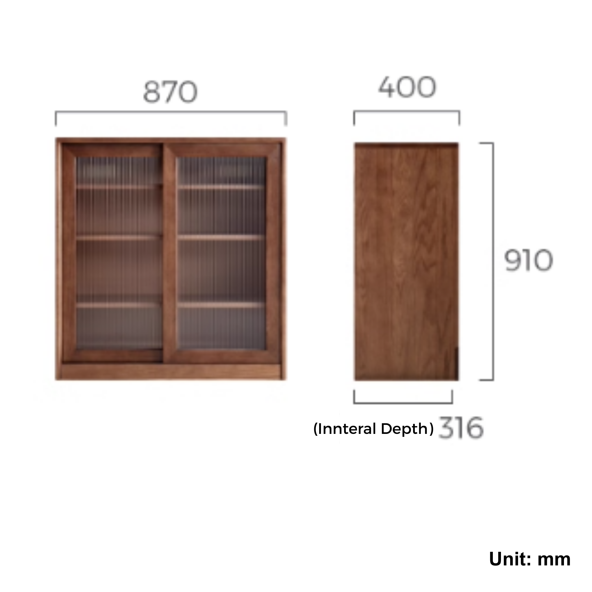 Linspire Walden Solid Wood Sideboard, Walnut Oak