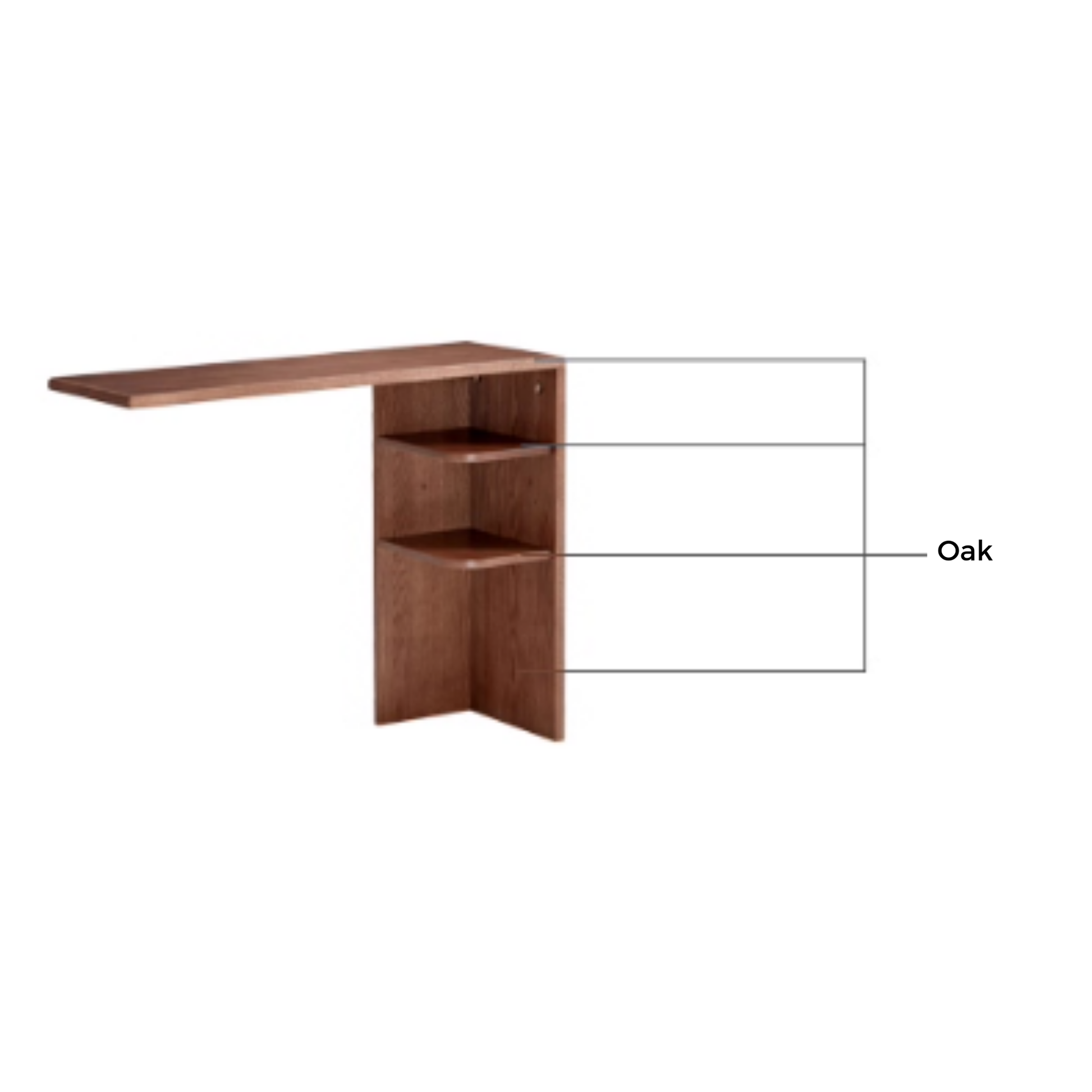 Linspire Walden Solid Wood Sideboard Extension Tabletop, Walnut Oak