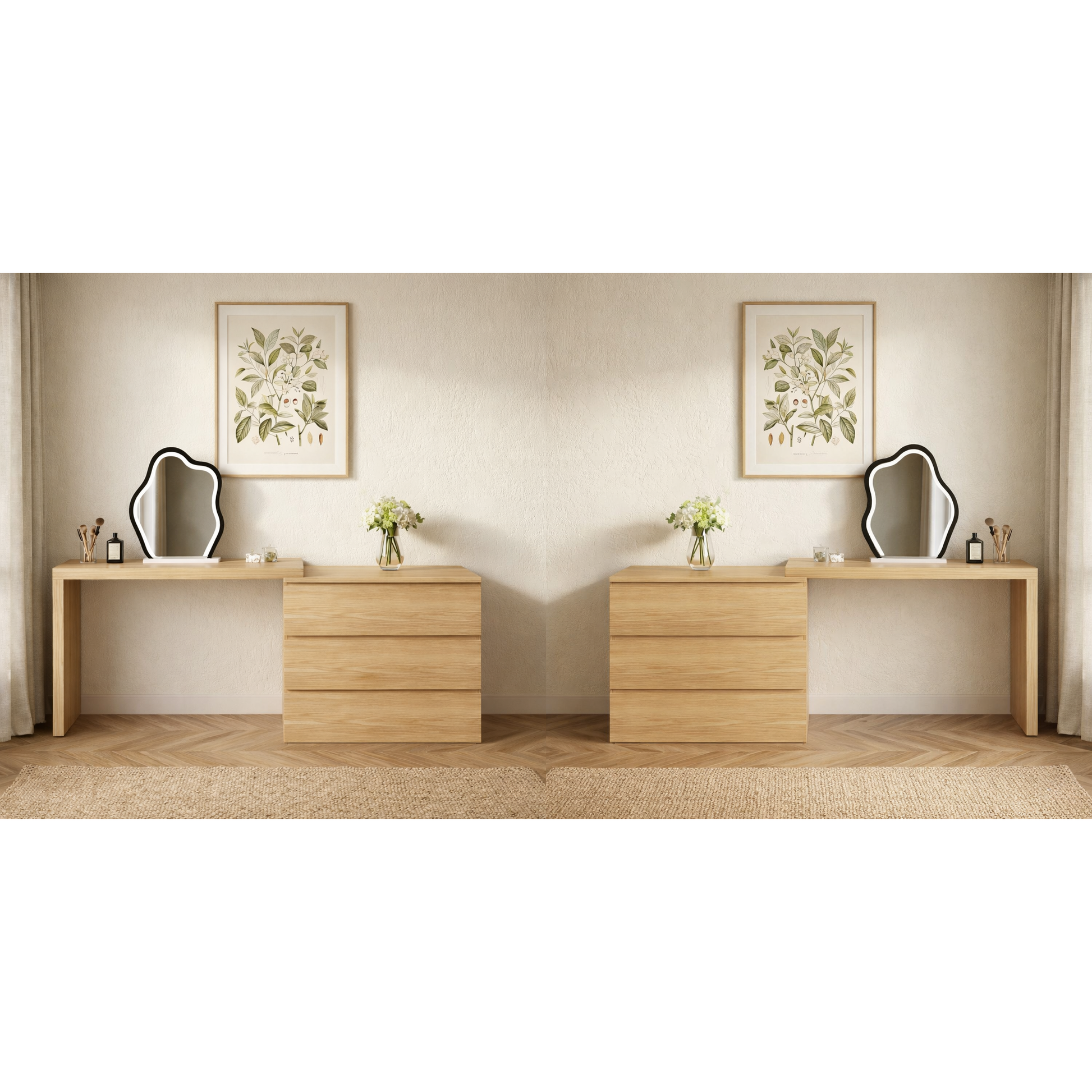 Loft Ensio Floating Dressing table with Chest of 3 Drawers