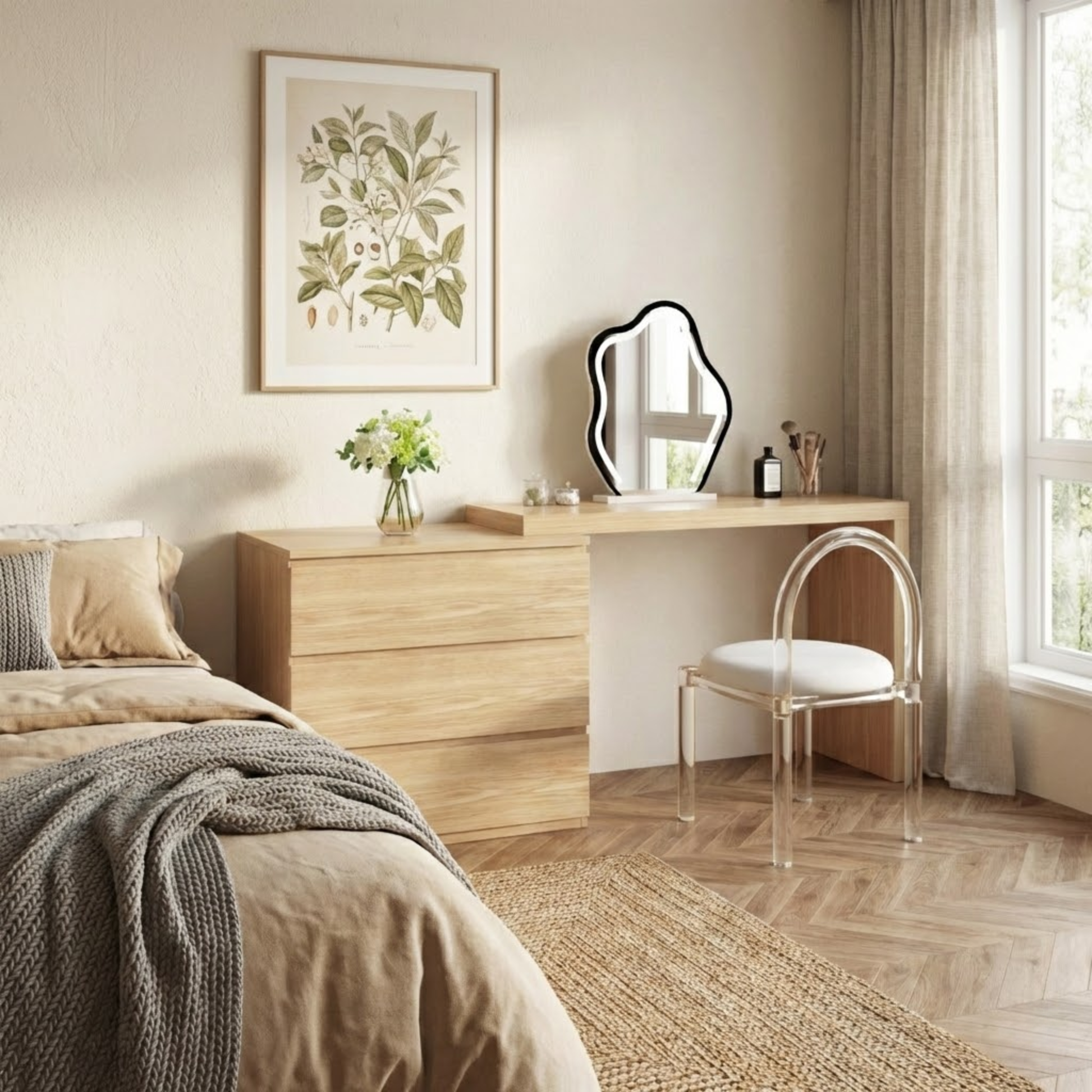 Loft Ensio Floating Dressing table with Chest of 3 Drawers