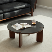 Linspire Vista Solid Wood Coffee Table with Sintered Stone Top, American Black Walnut