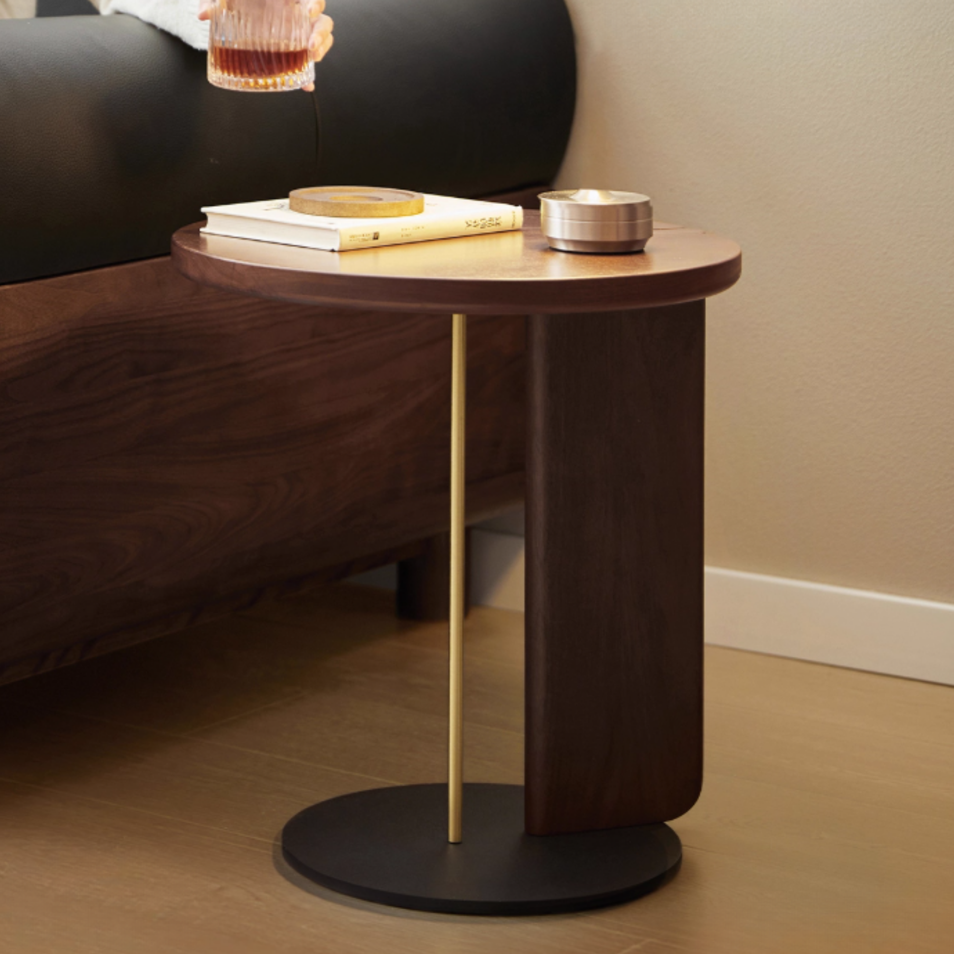 Linspire Vista Solid Wood Side Table, American Black Walnut