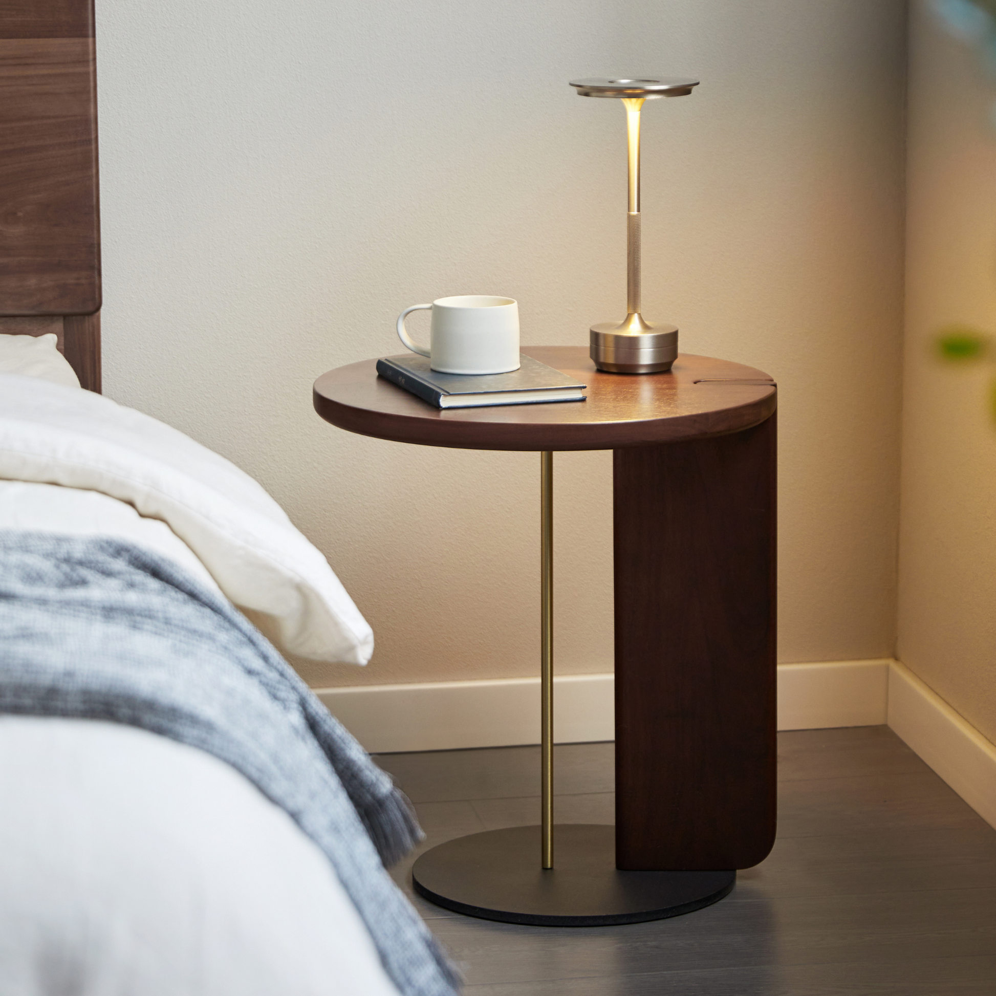 Linspire Vista Solid Wood Side Table, American Black Walnut
