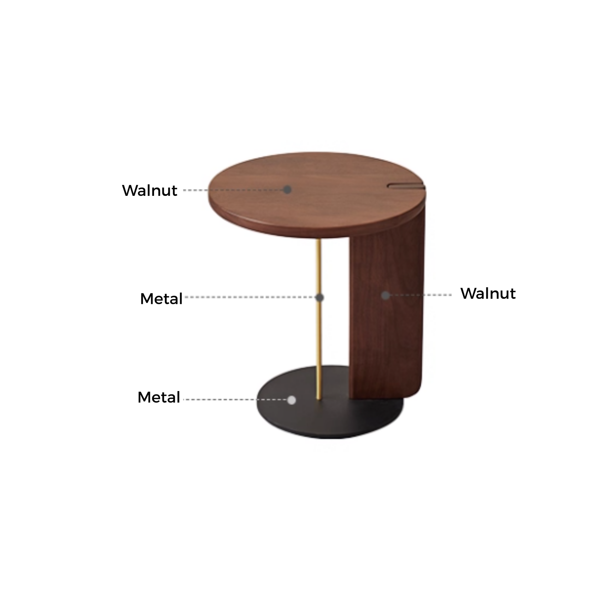 Linspire Vista Solid Wood Side Table, American Black Walnut