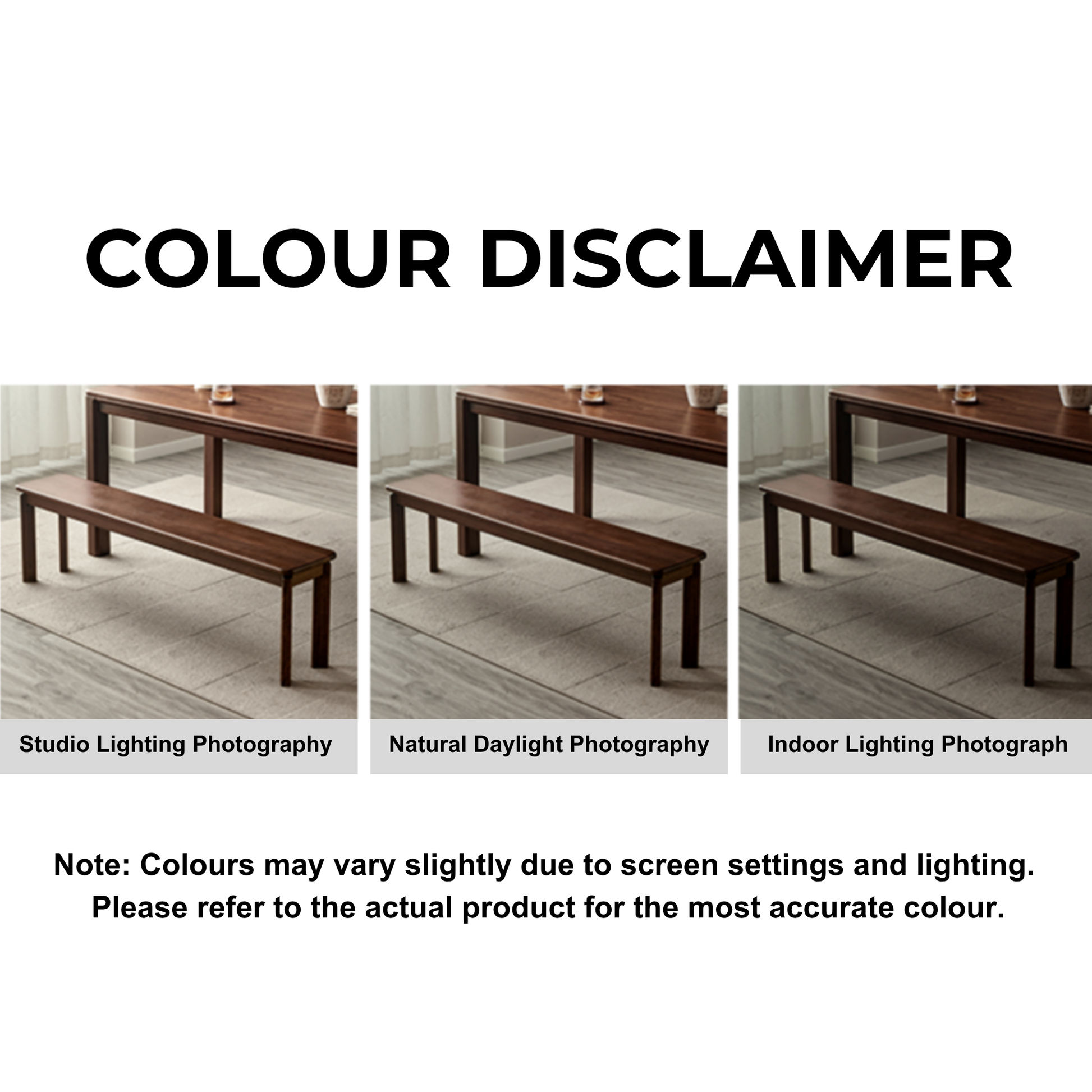 Linspire Willow Solid Wood Dining Bench, American Black Walnut, W130cm