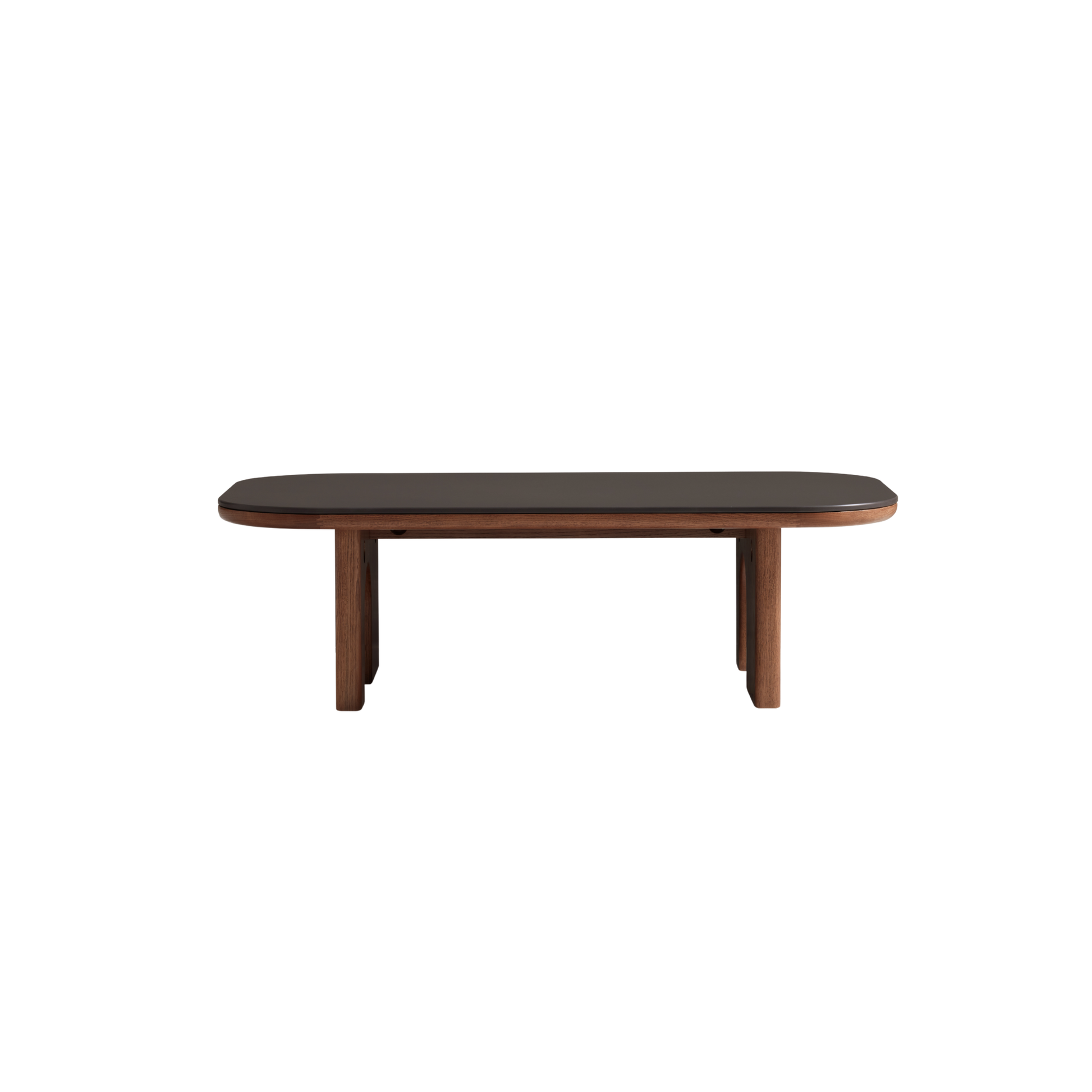 Linspire Walden Solid Wood Coffee Table with Sintered Stone Top, Walnut Oak