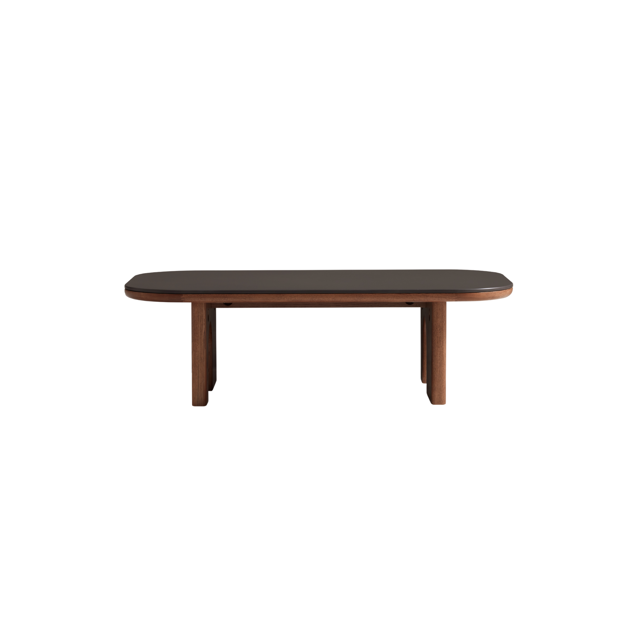 Linspire Walden Solid Wood Coffee Table with Sintered Stone Top, Walnut Oak