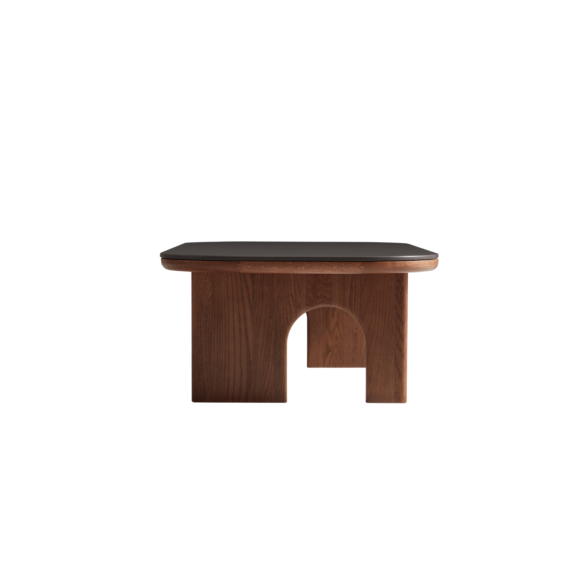 Linspire Walden Solid Wood Coffee Table with Sintered Stone Top, Walnut Oak