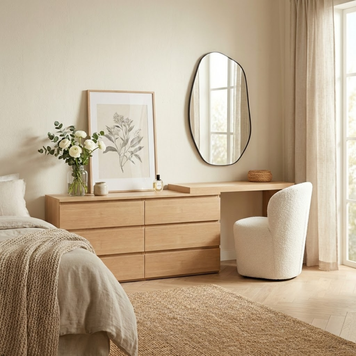 Floating Dressing Loft Ensio Floating Dressing table with Chest of 6 Drawers – Urban Sales