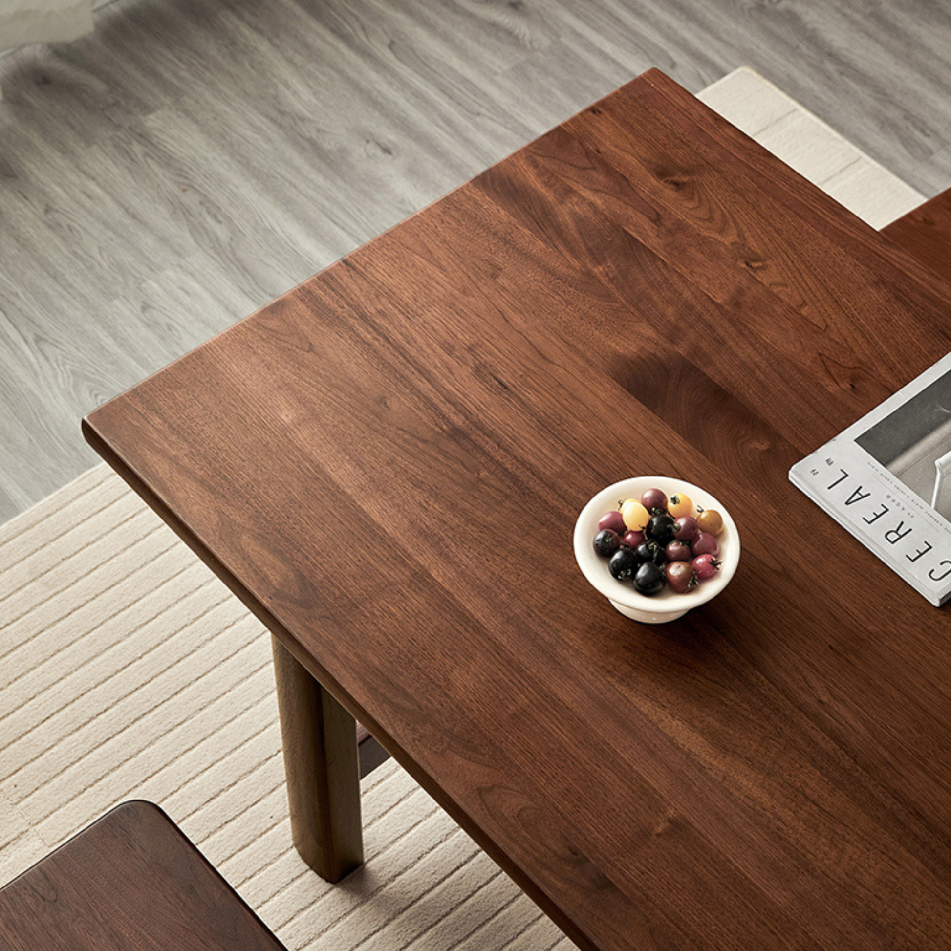 Linspire Vista Solid Wood Dining Table with Trestle Legs, American Black Walnut