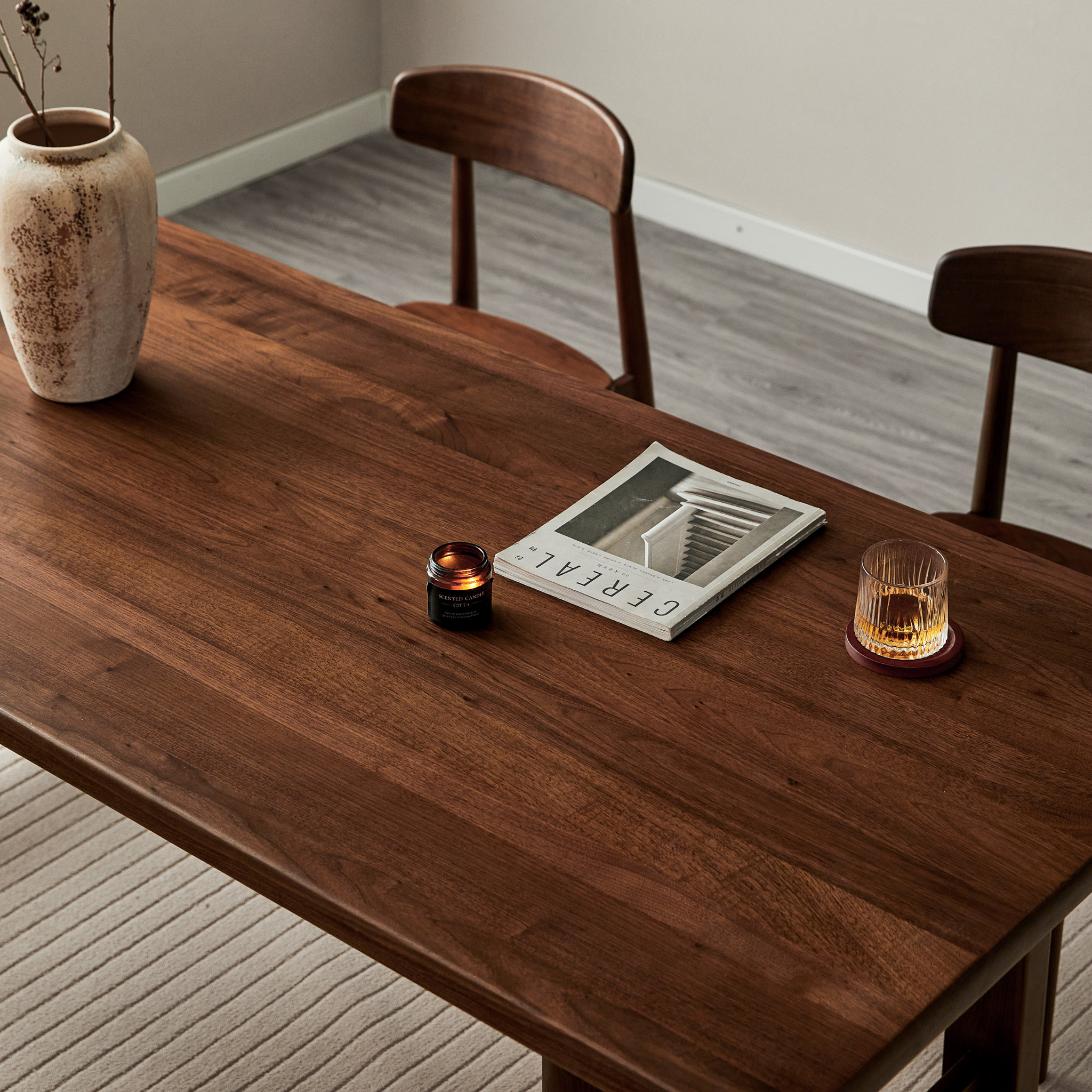 Linspire Vista Solid Wood Dining Table with Trestle Legs, American Black Walnut