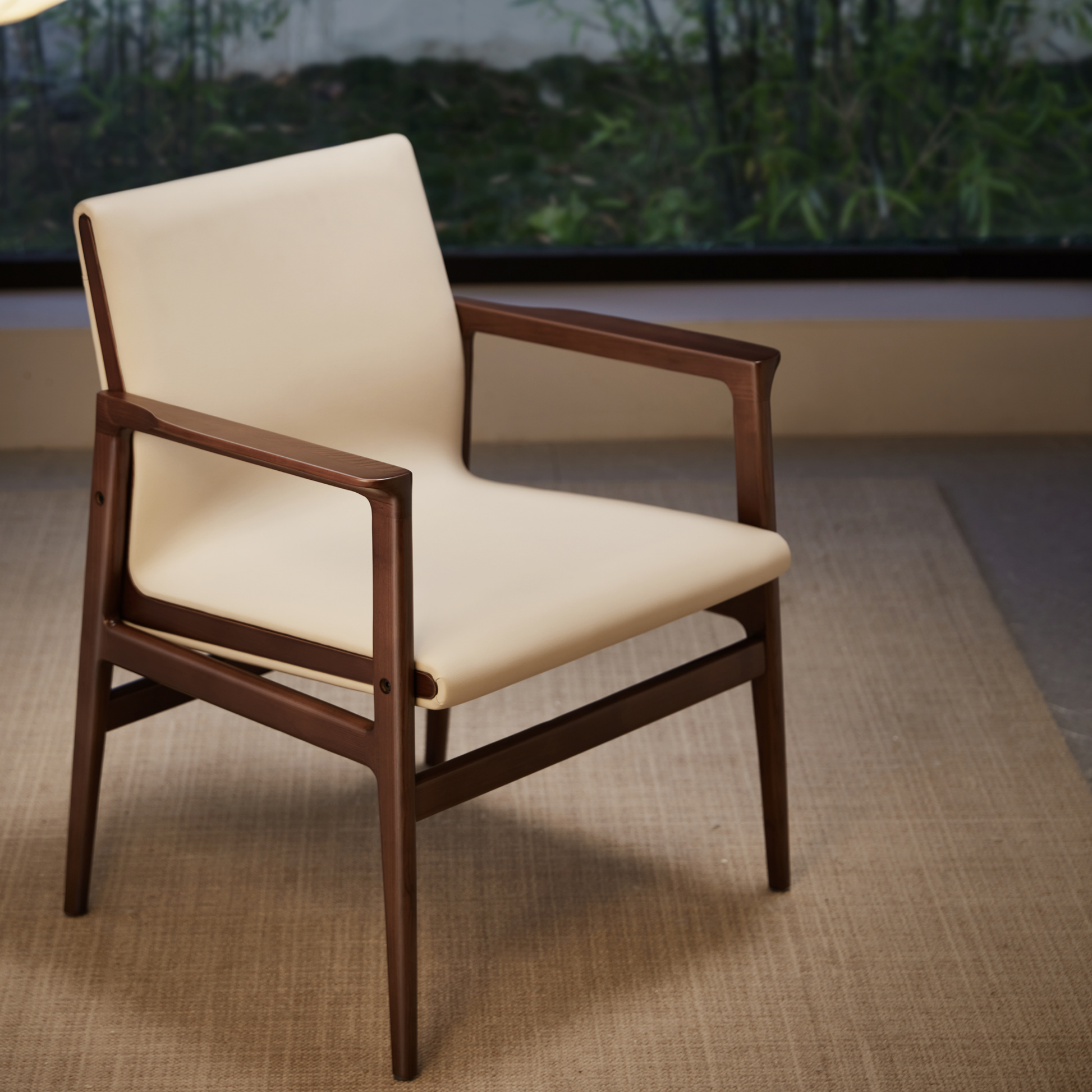 Linspire Lysa Leather Armchair with Solid Wood Frame, Ash
