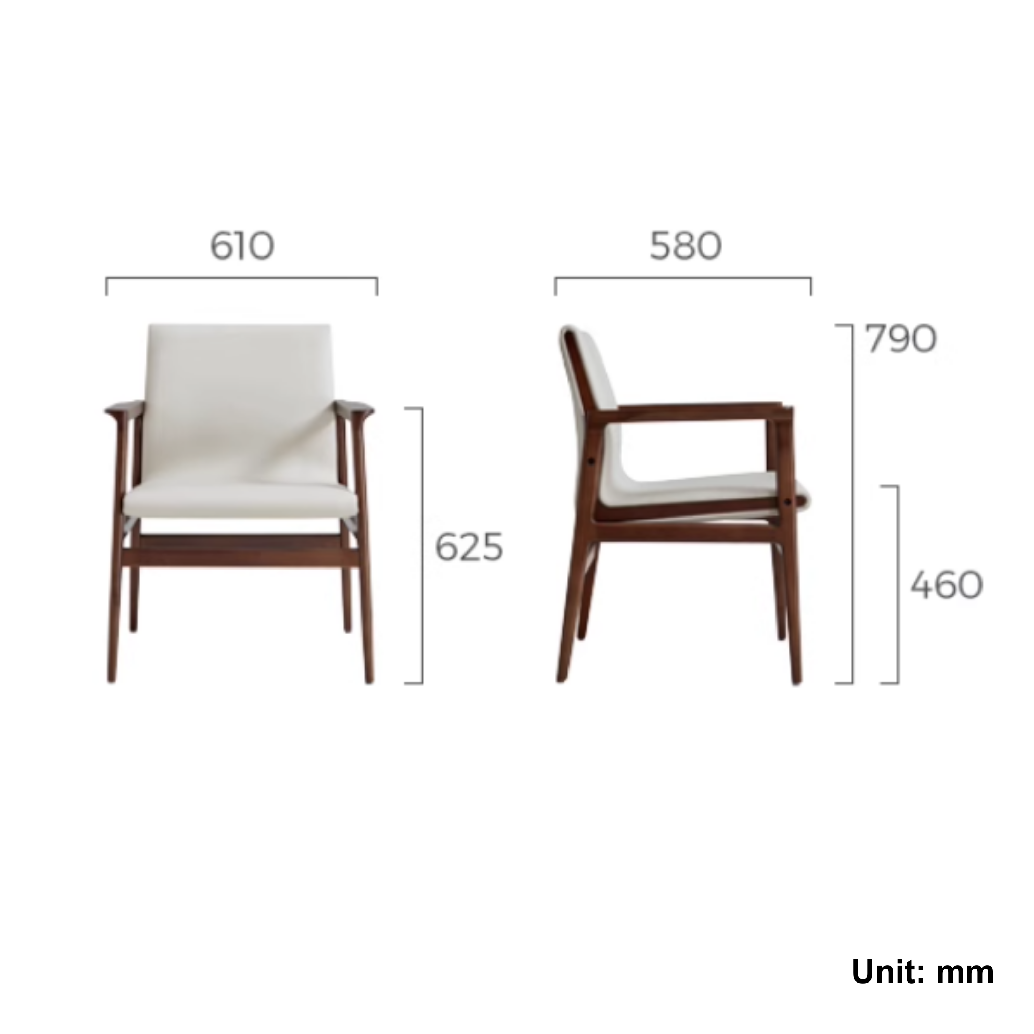 Linspire Lysa Leather Armchair with Solid Wood Frame, Ash