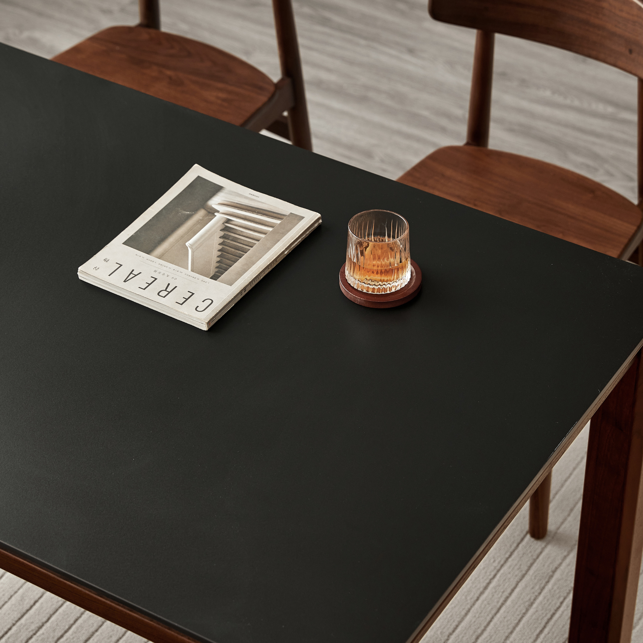 Linspire Vista Solid Wood Dining Table with Straight Legs, American Black Walnut