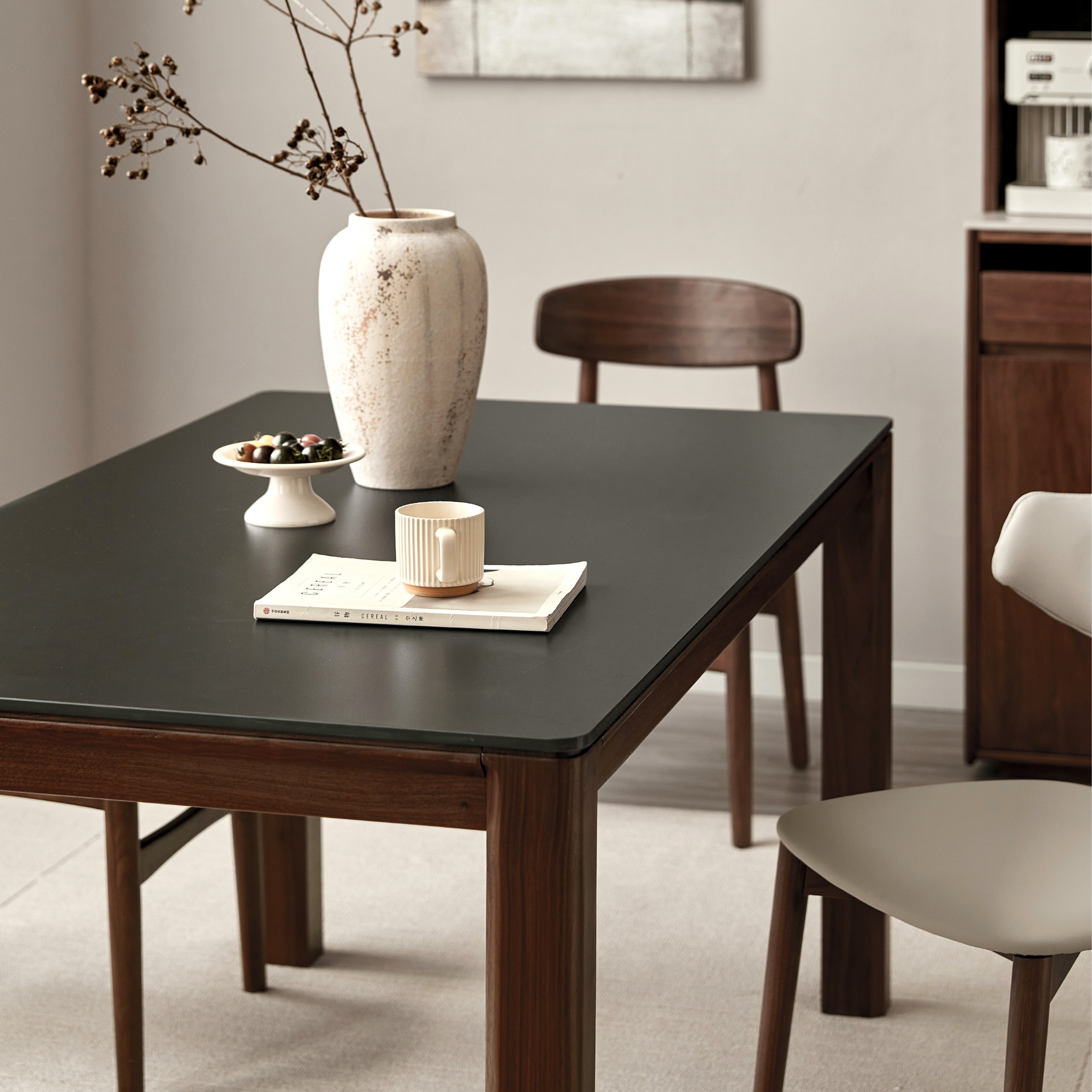 Linspire Vista Solid Wood Dining Table with Straight Legs, American Black Walnut