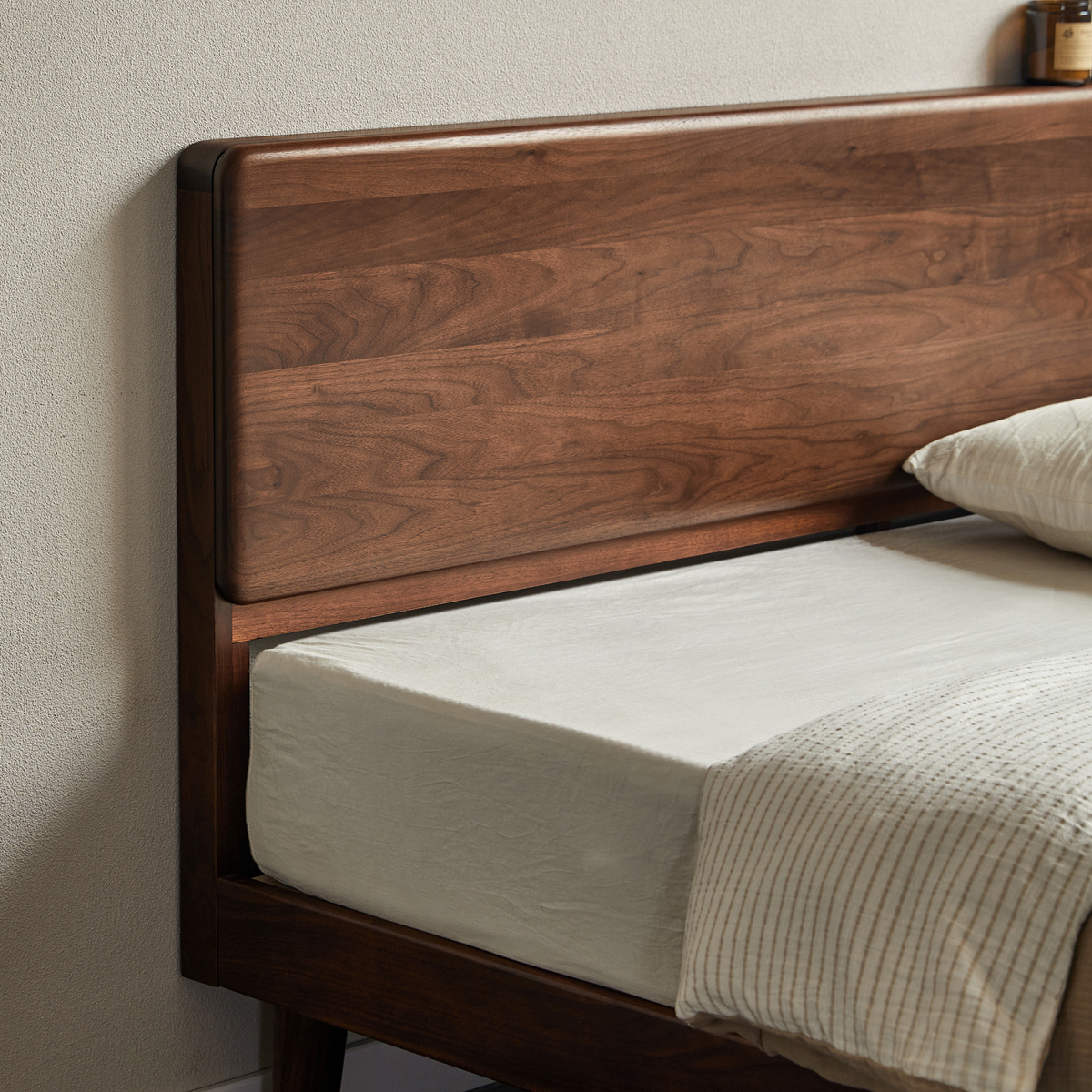 Linspire Vista Solid Wood Bed Frame, American Black Walnut