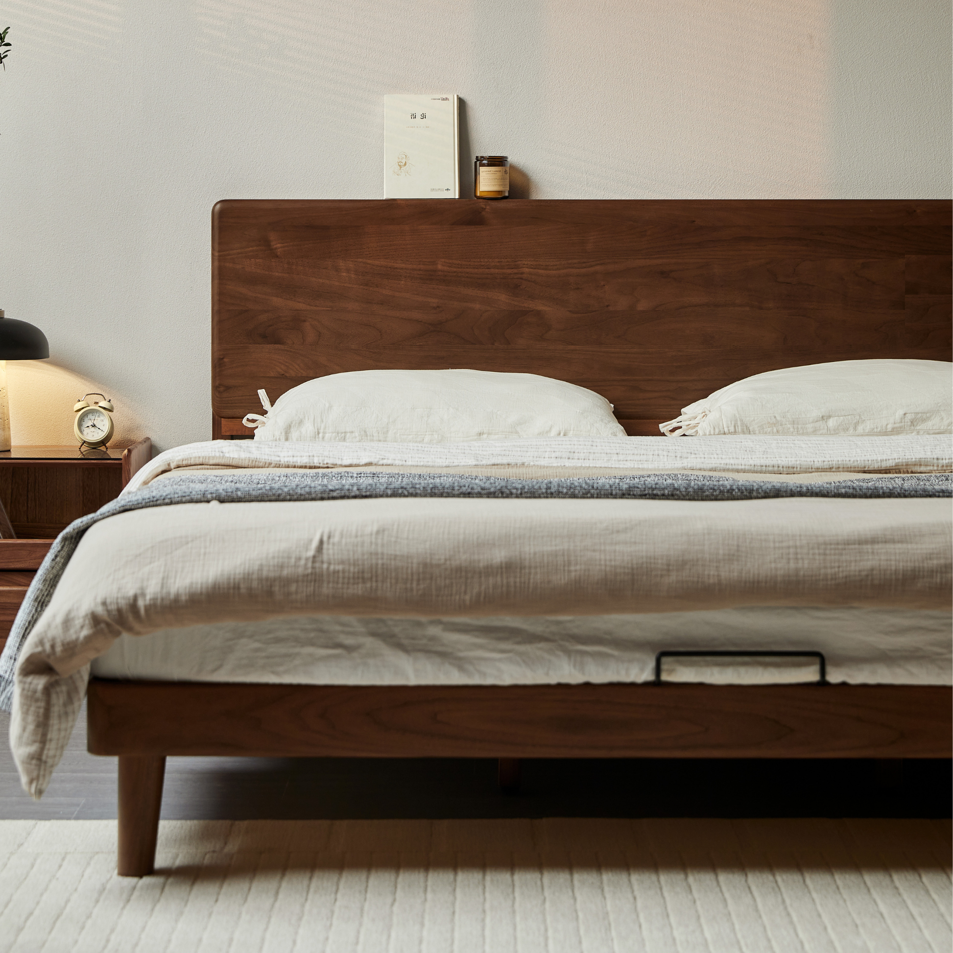 Linspire Vista Solid Wood Bed Frame, American Black Walnut