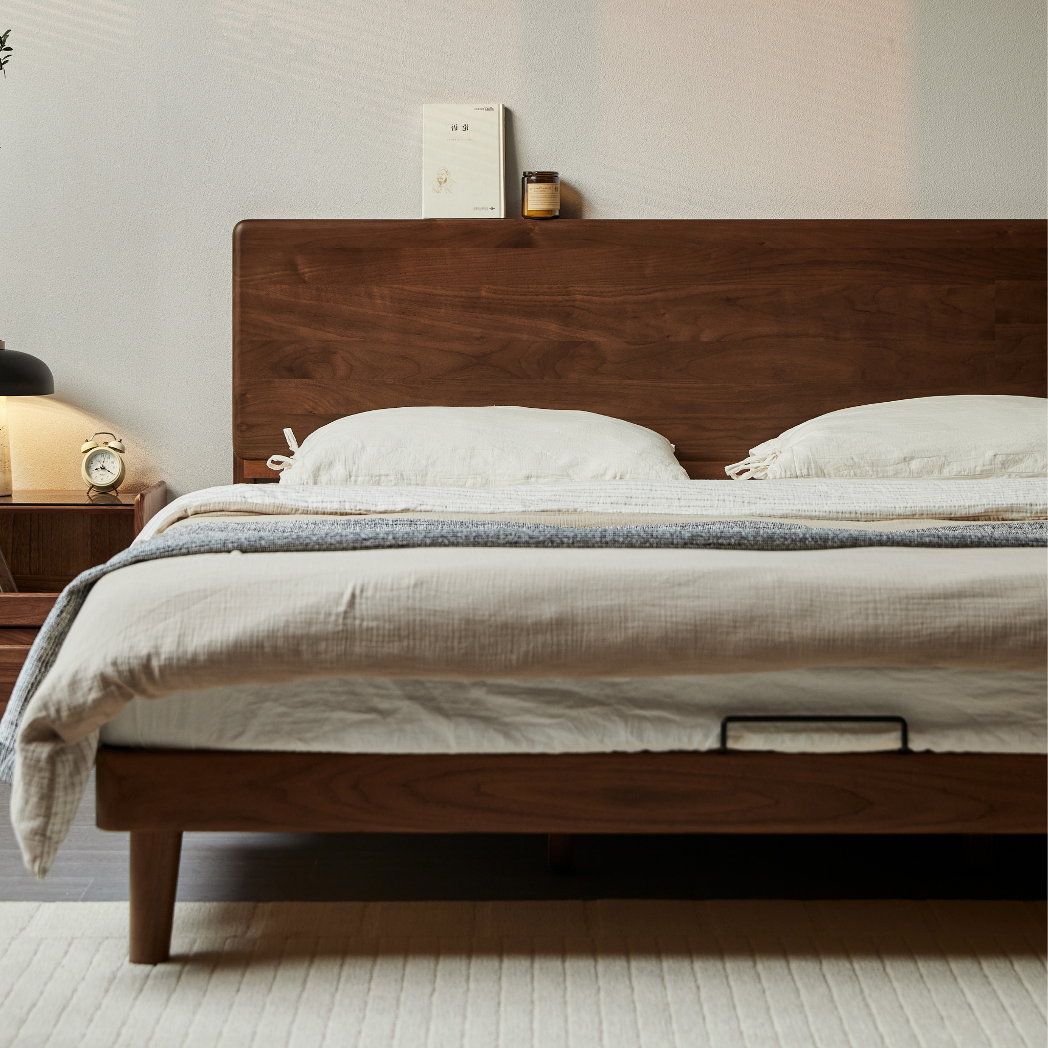 Linspire Vista Solid Wood Bed Frame, American Black Walnut