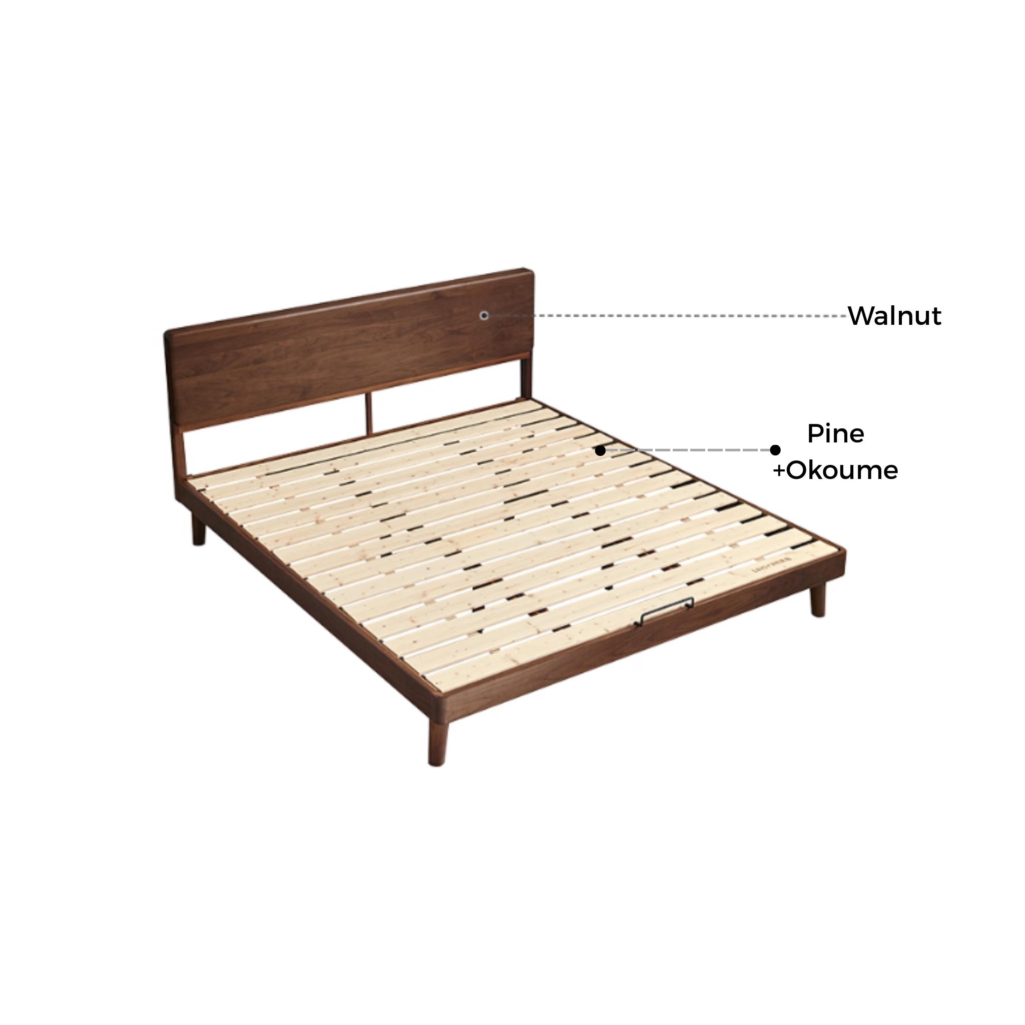 Linspire Vista Solid Wood Bed Frame, American Black Walnut