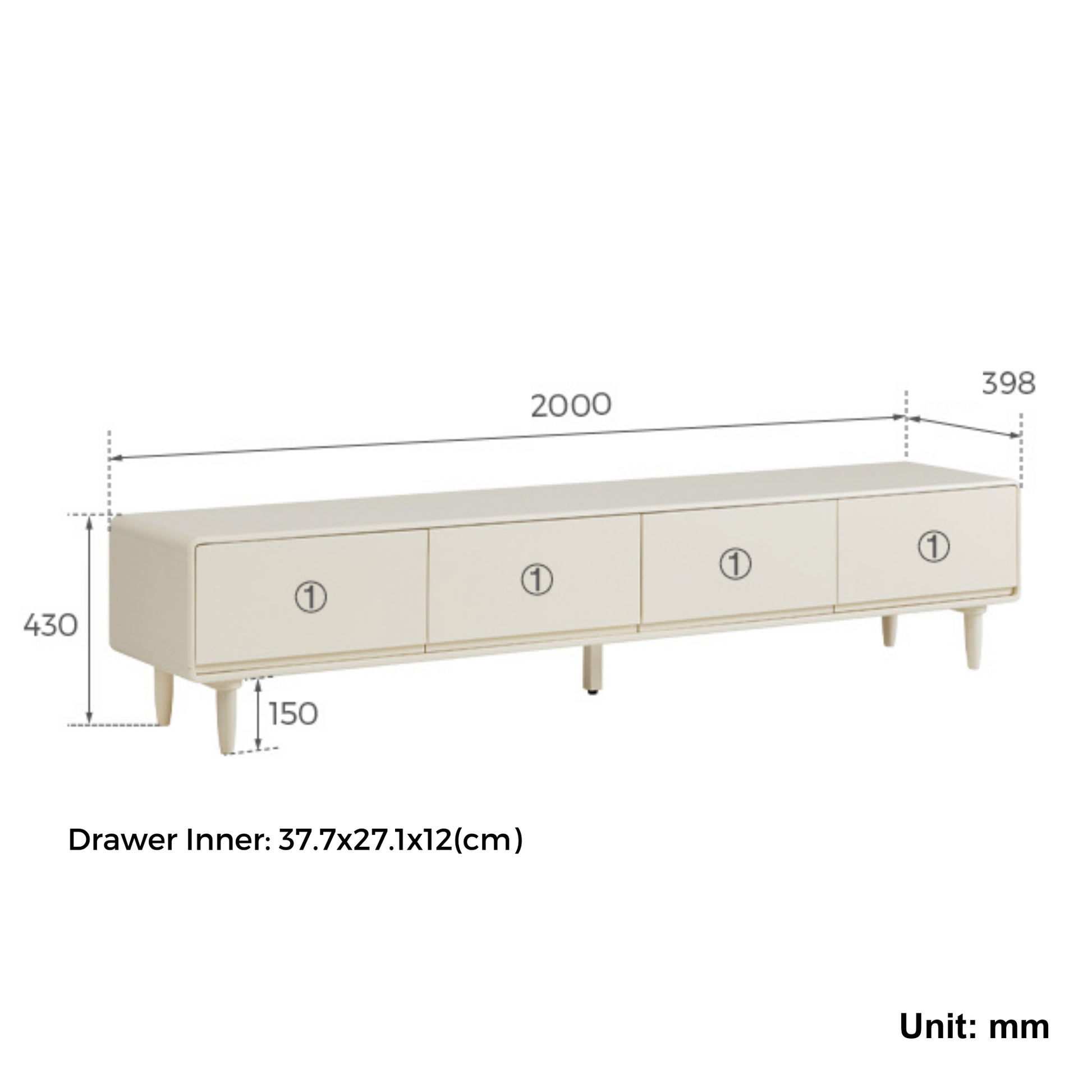 Linspire Luna Solid Wood Entertainment Unit