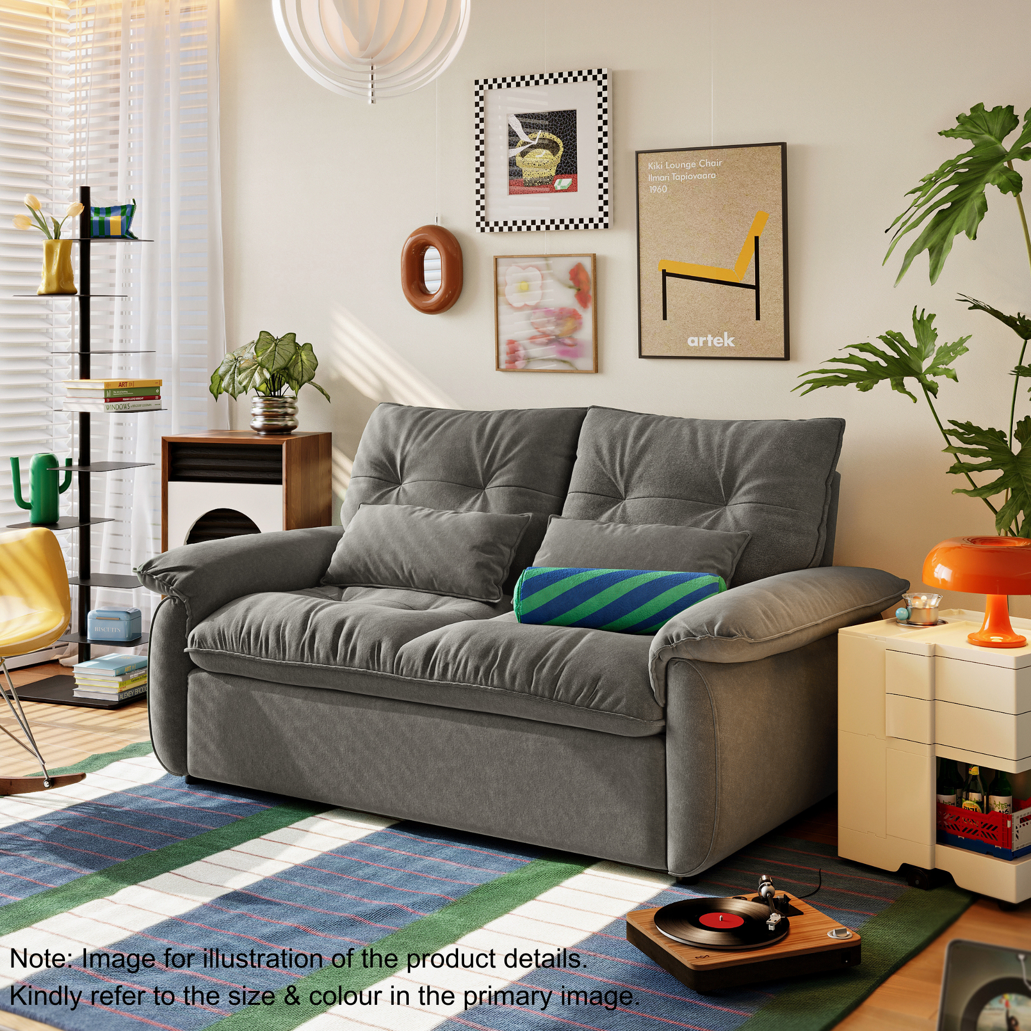 Linspire Rilla 1-Seater Sofa Bed, Pet-Friendly Fabric, Grey