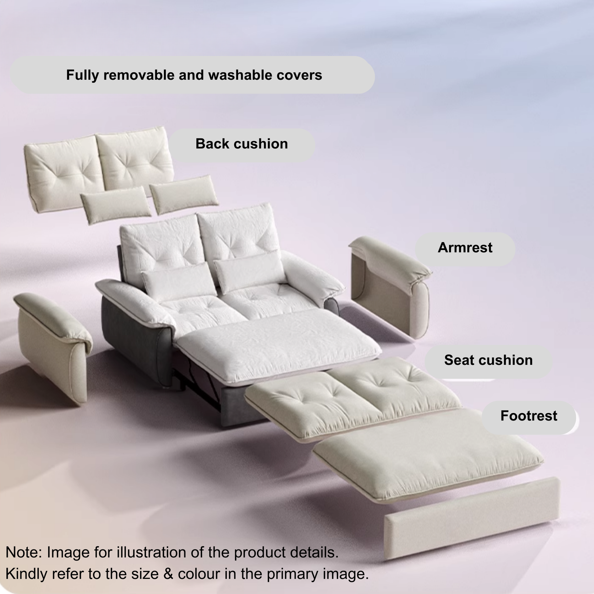 Linspire Rilla 2-Seater Sofa Bed, Pet-Friendly Fabric, Grey