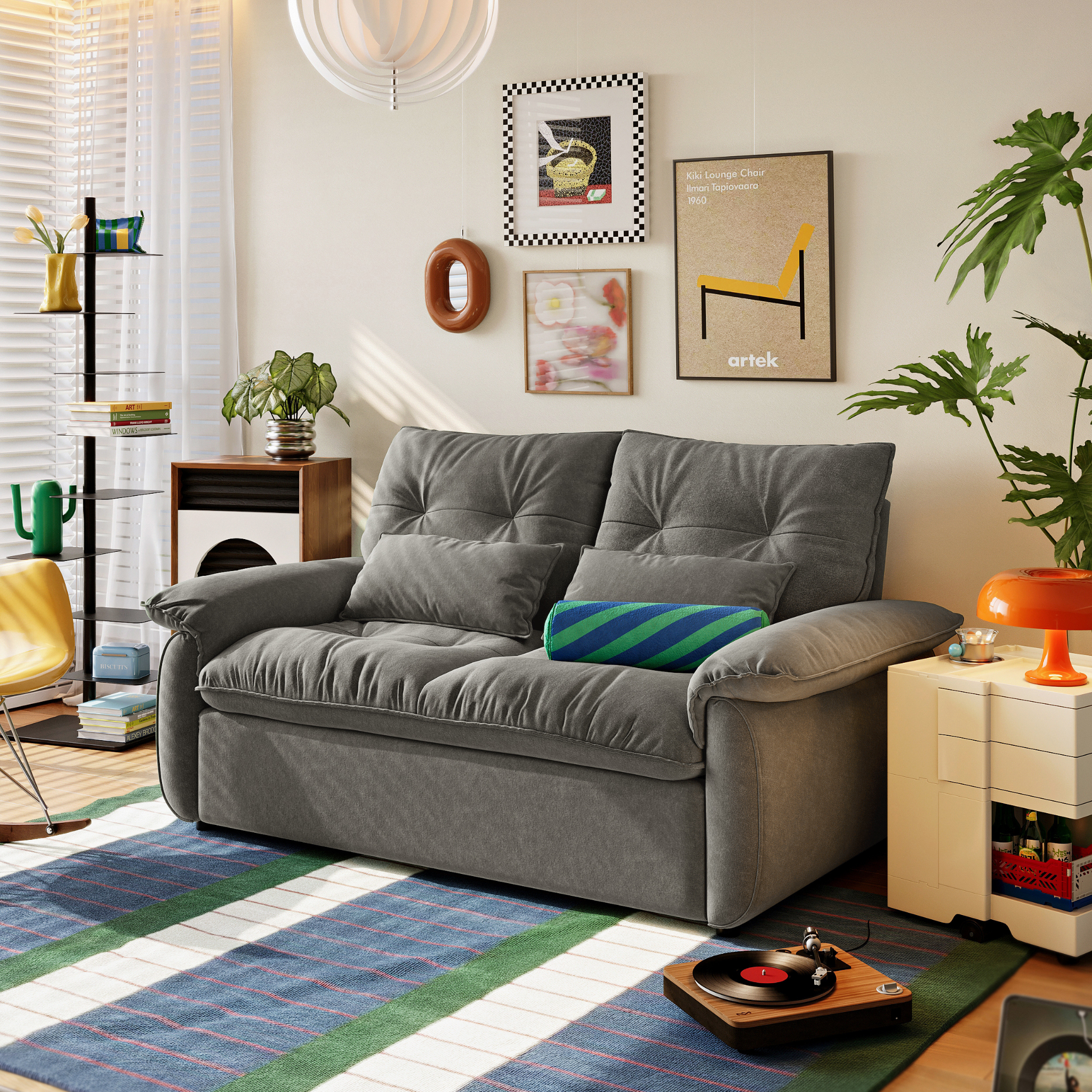 Linspire Rilla 2-Seater Sofa Bed, Pet-Friendly Fabric, Grey