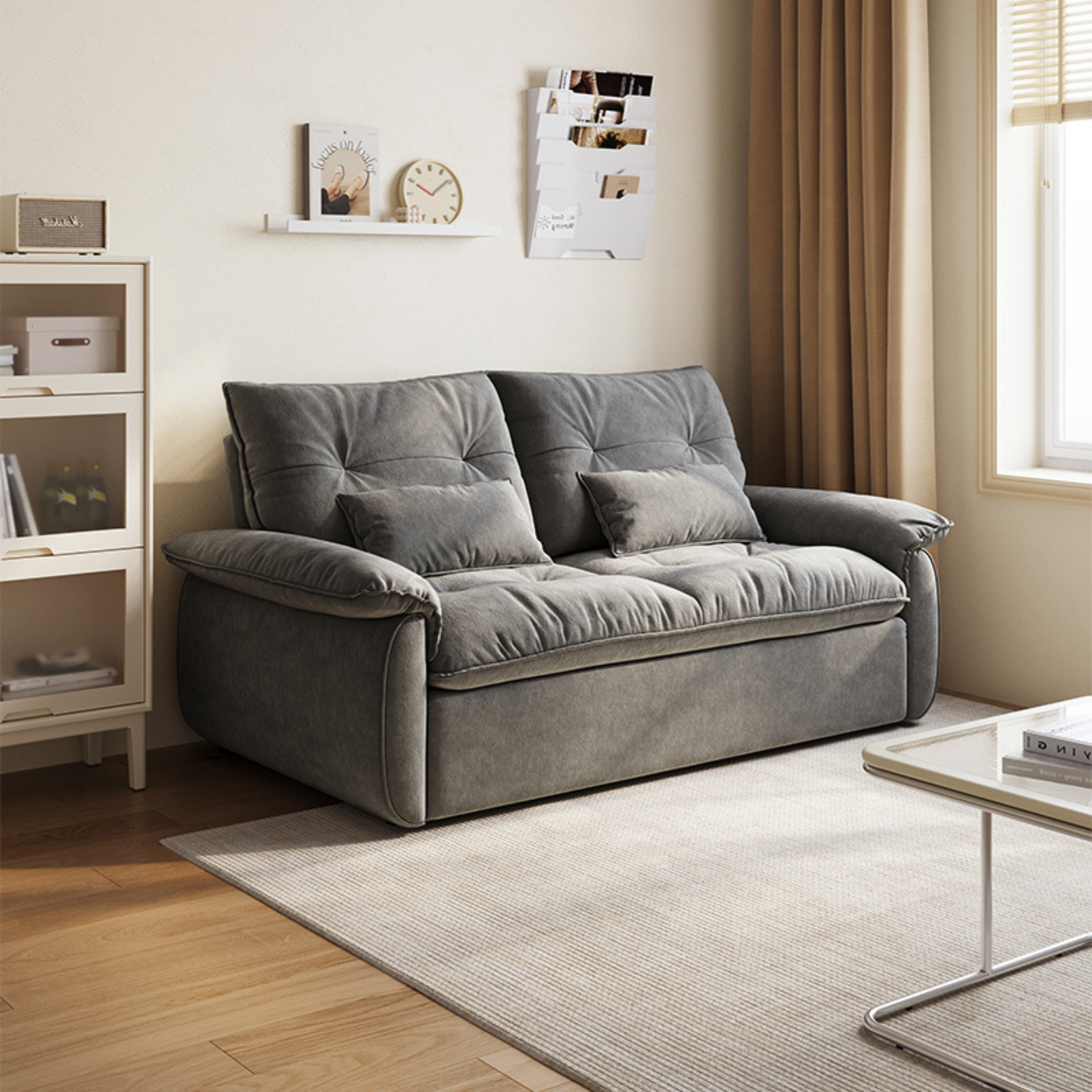 Linspire Rilla 3-Seater Sofa Bed, Pet-Friendly Fabric, Grey