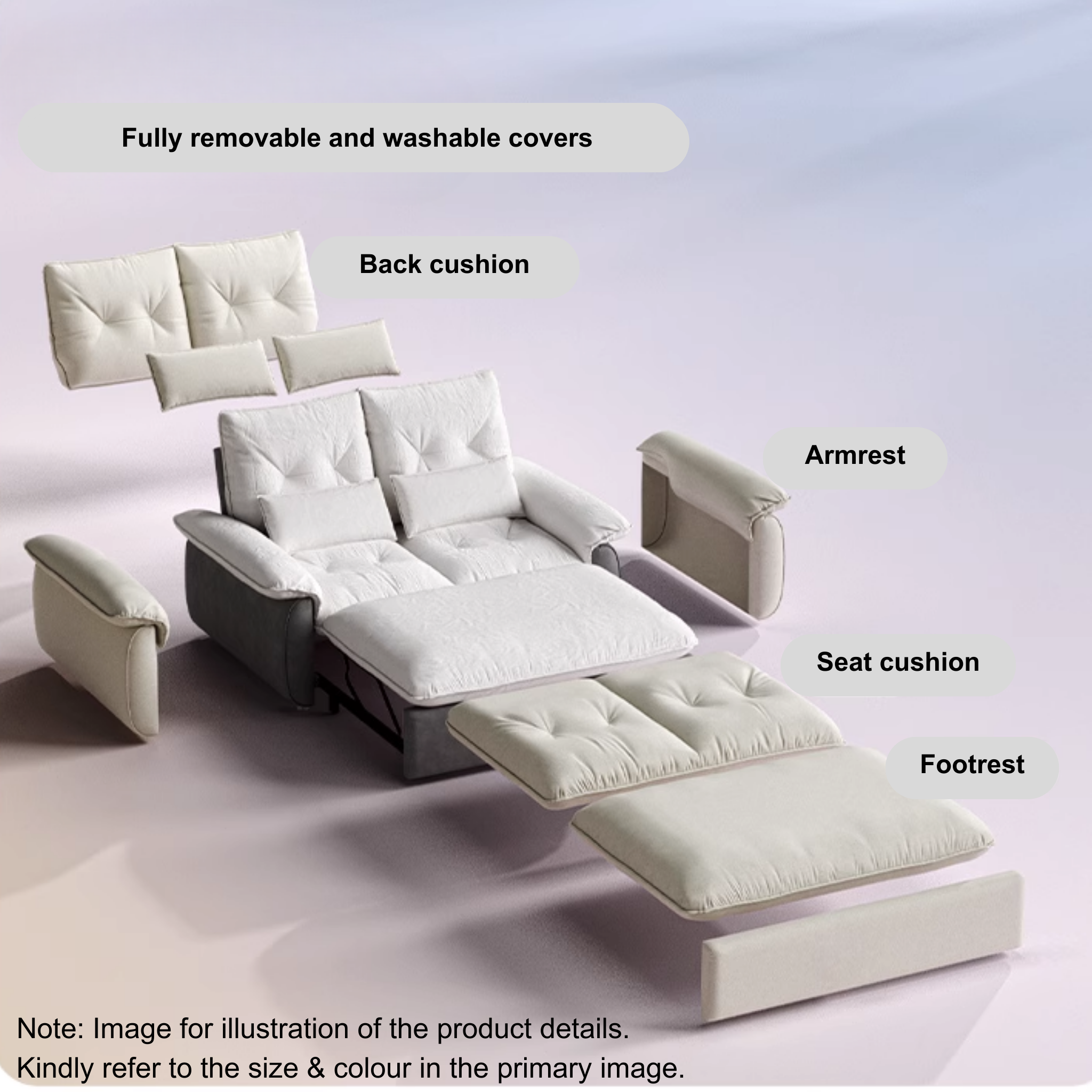 Linspire Rilla 3-Seater Sofa Bed, Pet-Friendly Fabric, Grey