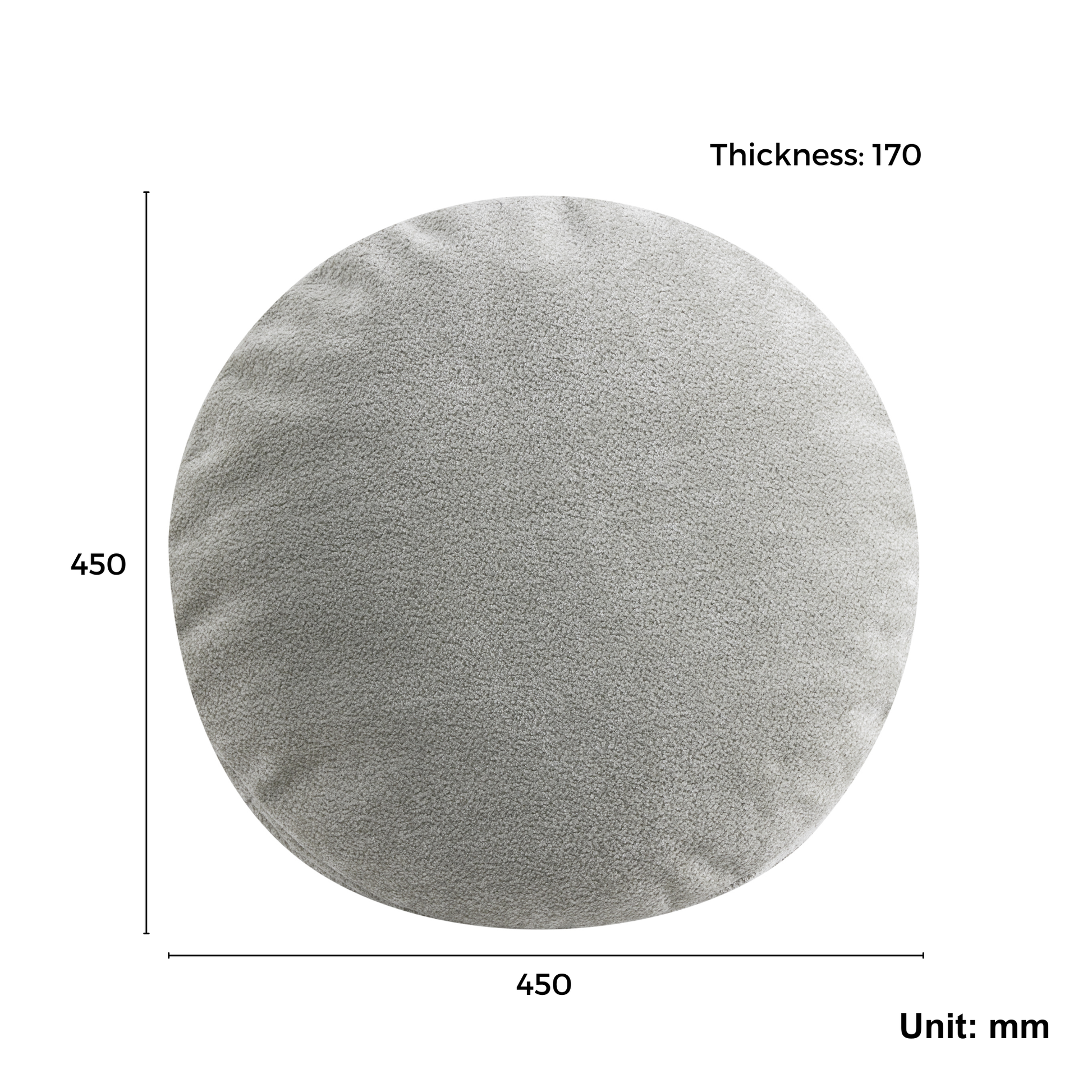 MODE Haven Round Cushion, Grey