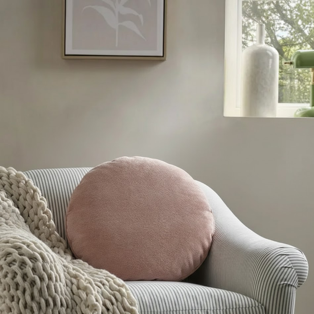 MODE Haven Round Cushion, Salmon