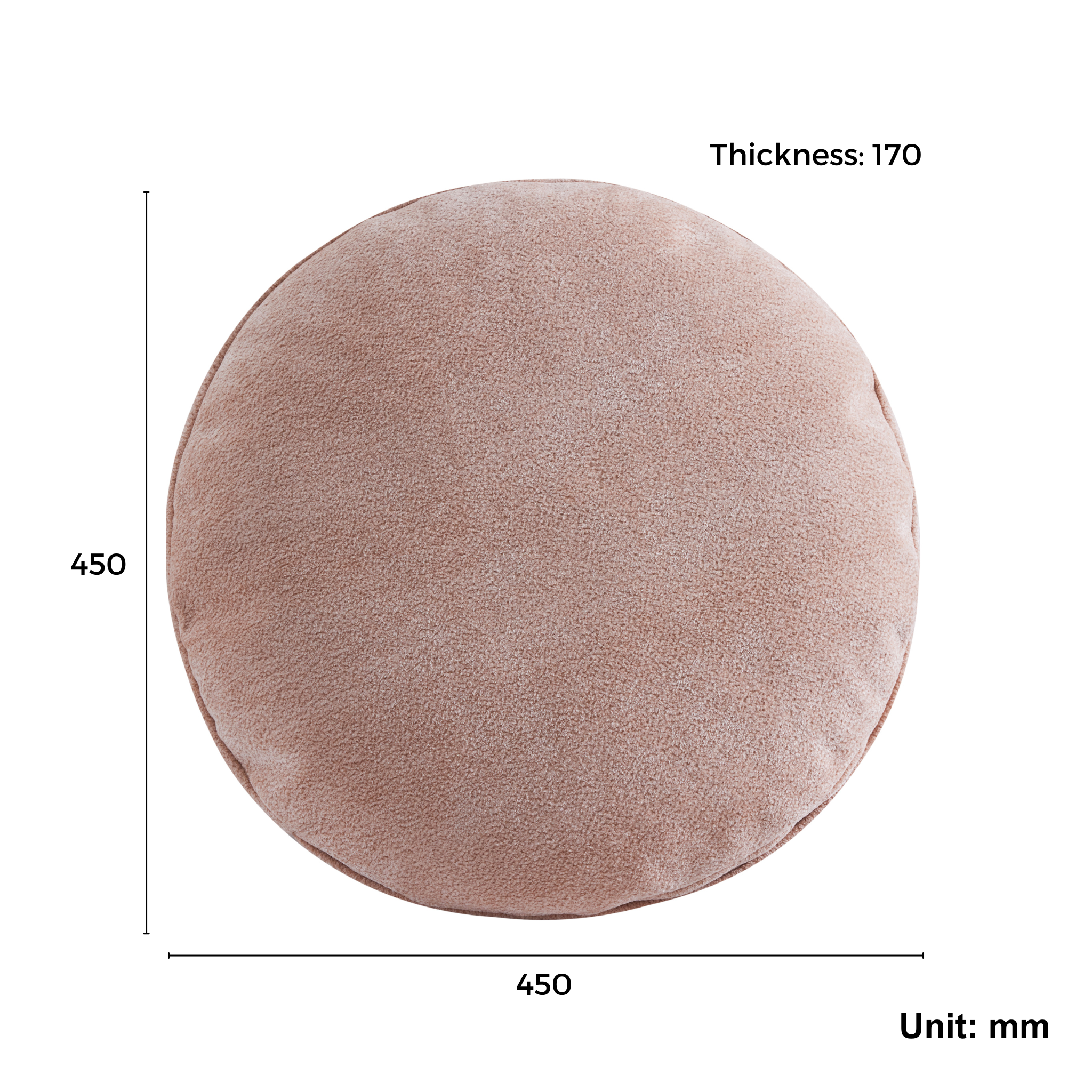 MODE Haven Round Cushion, Salmon