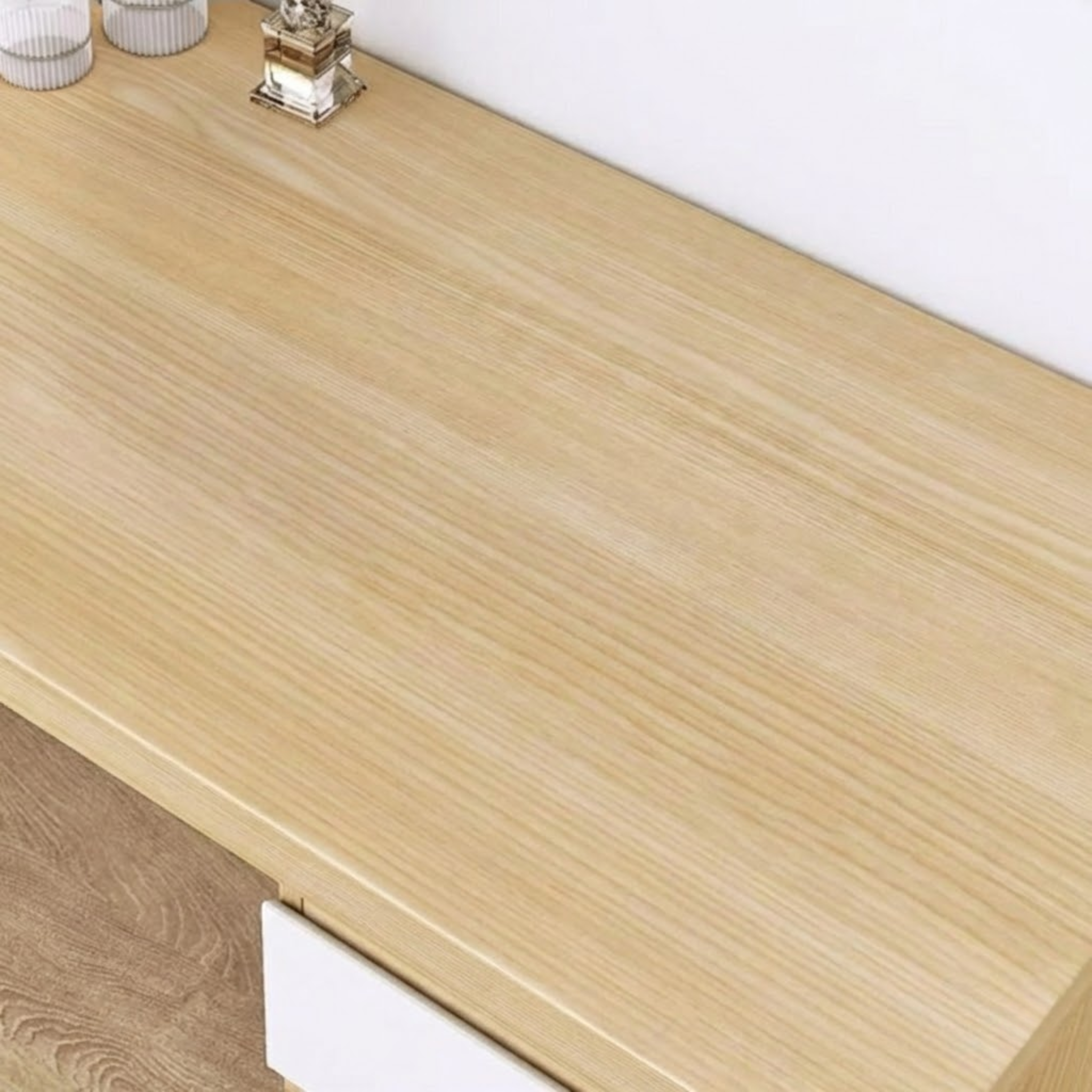 Loft Ensio Desk, 140cm, Natural Wood & White