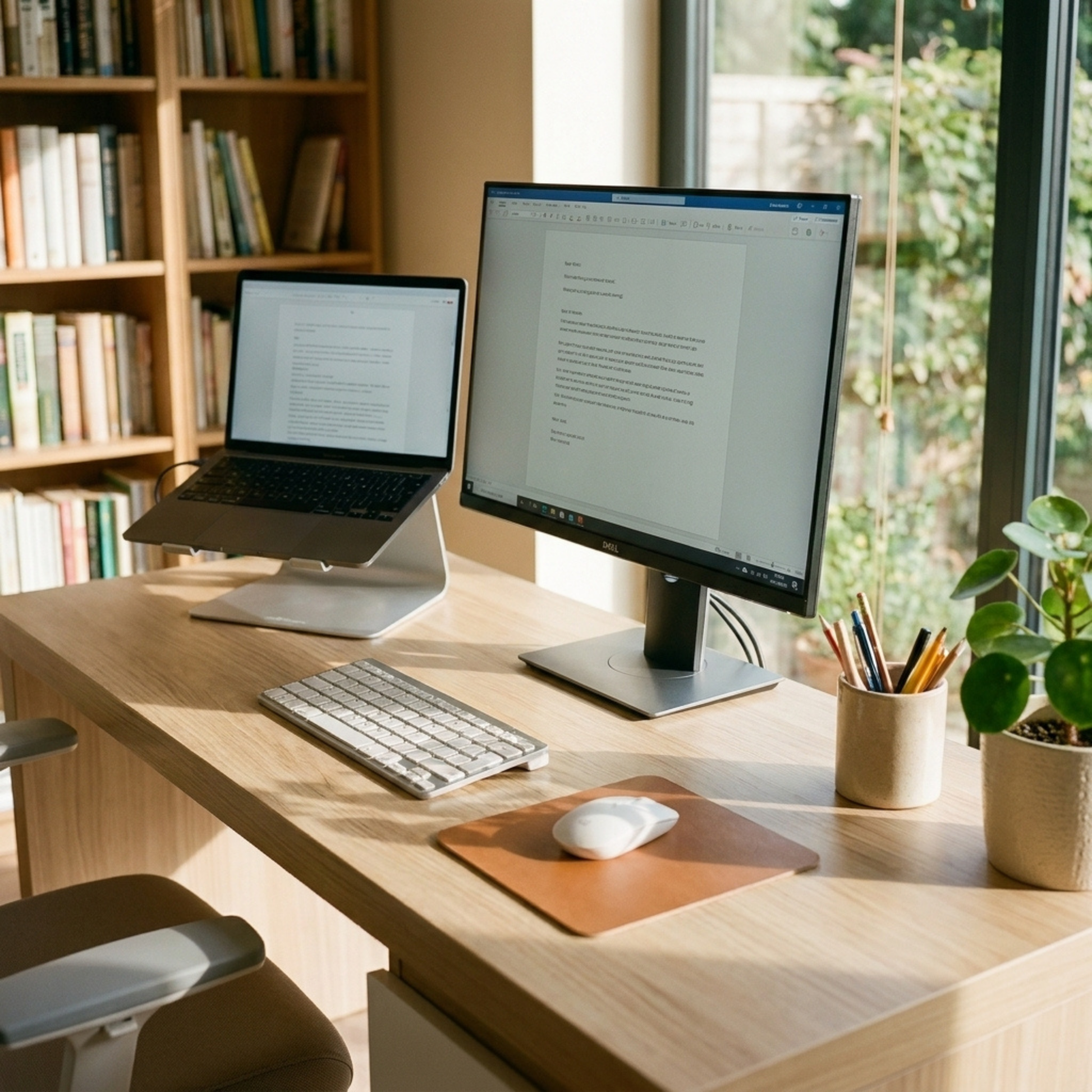 Loft Ensio Desk, W140cm, Natural Wood & White