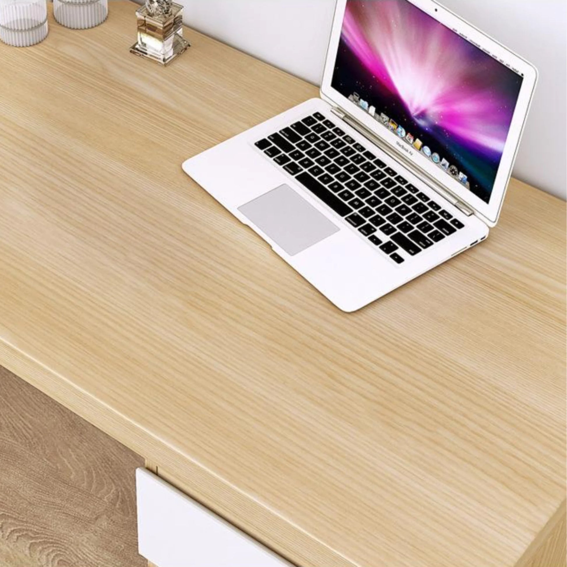 Loft Ensio Desk, 140cm, Natural Wood & White