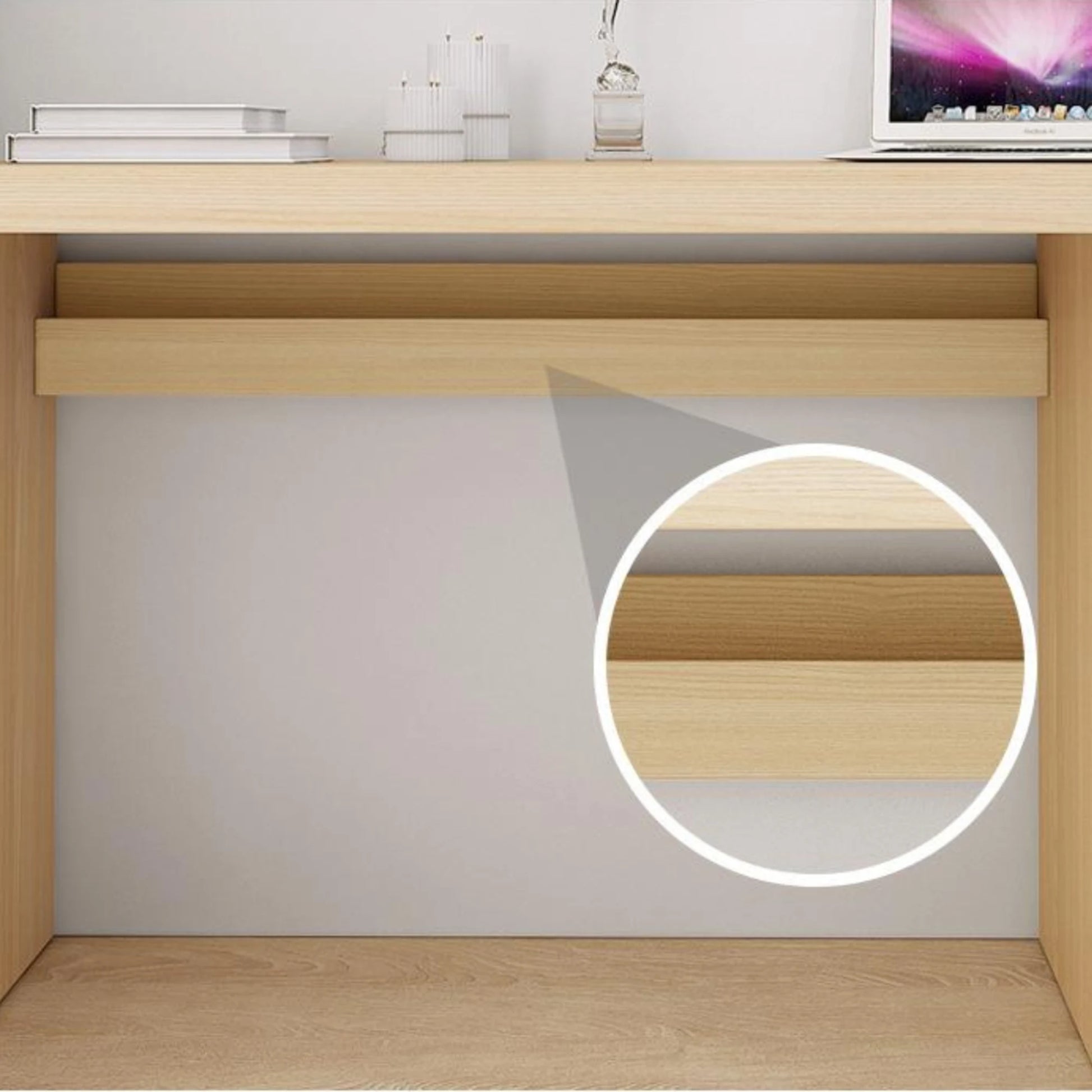 Loft Ensio Desk, 140cm, Natural Wood & White