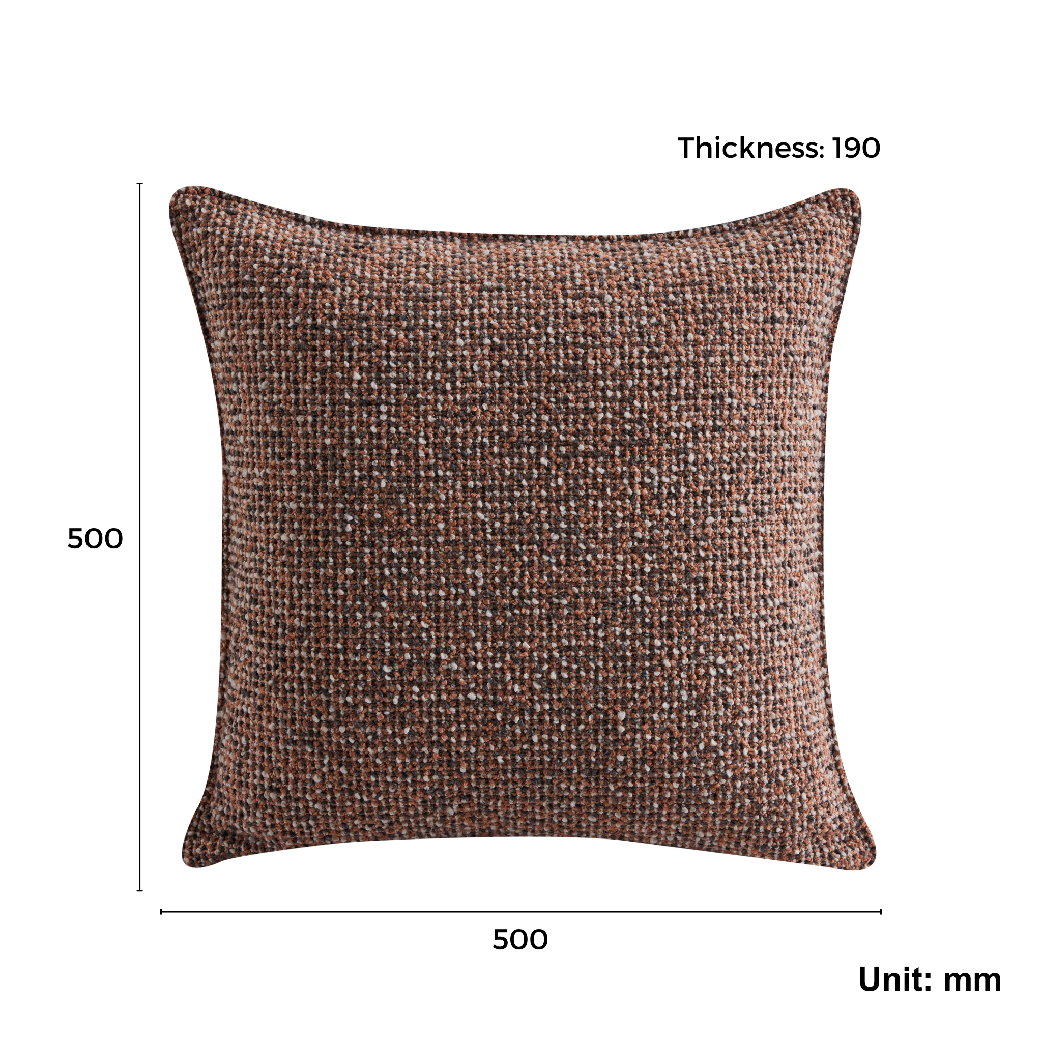 MODE Nodu Boucle Cushion with pinched edges, Brown