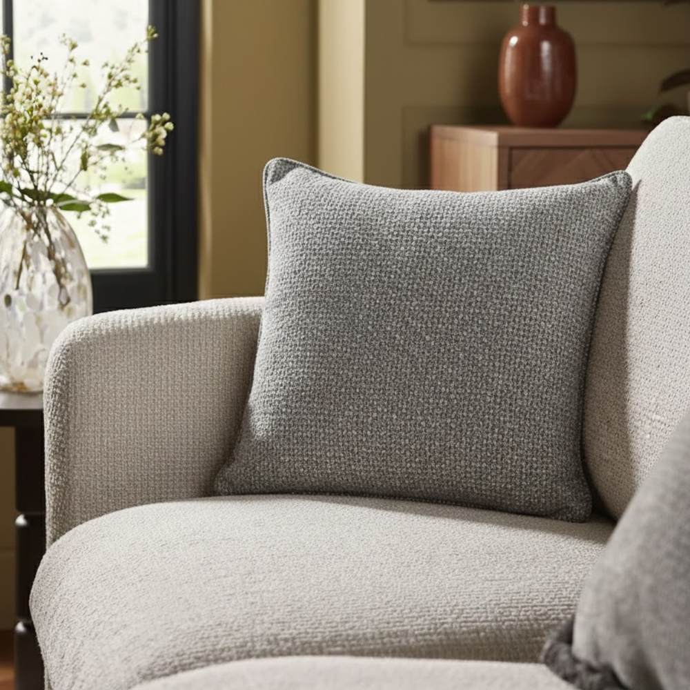 MODE Nodu Boucle Cushion with pinched edges, Grey