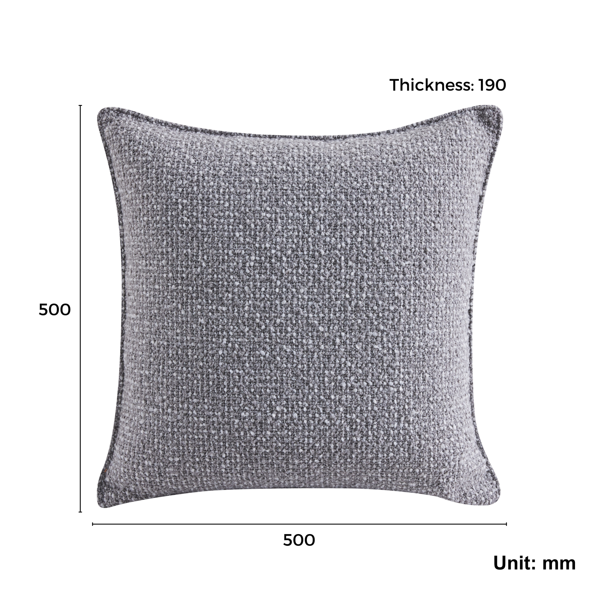 MODE Nodu Boucle Cushion with pinched edges, Grey