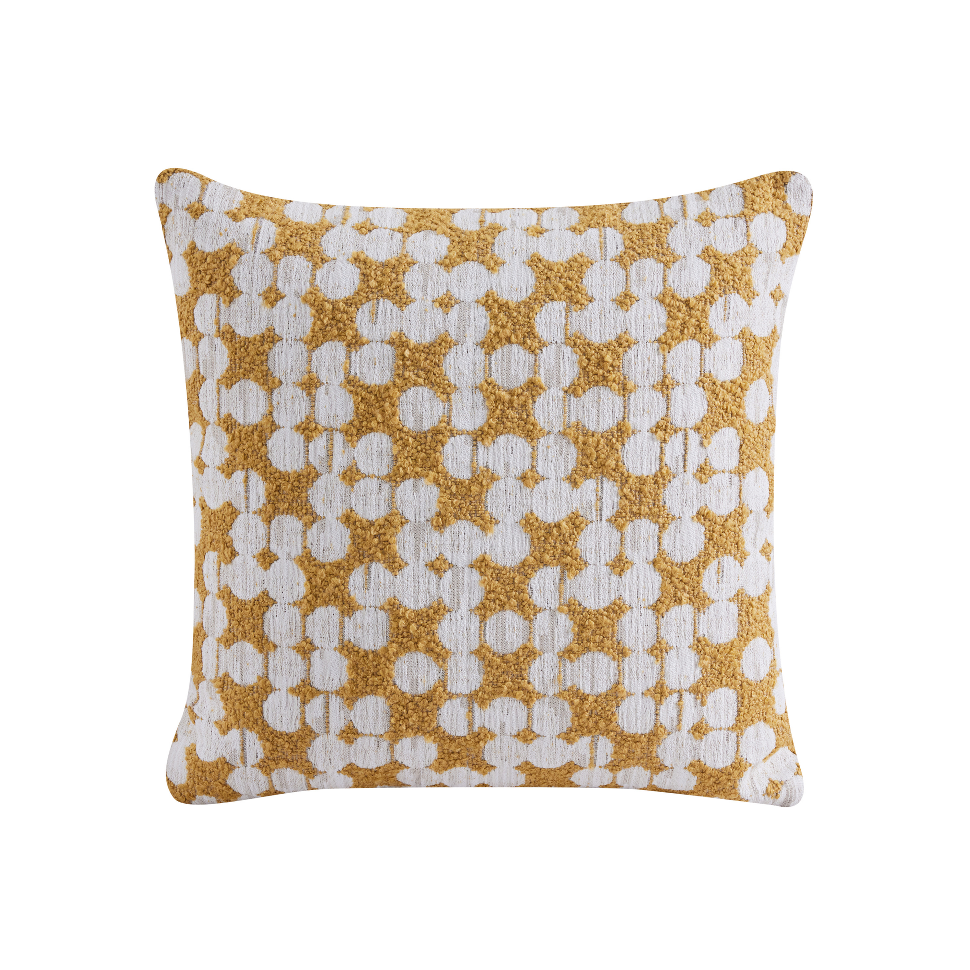 MODE Bloom Patterned Boucle Cushion, Yellow & White