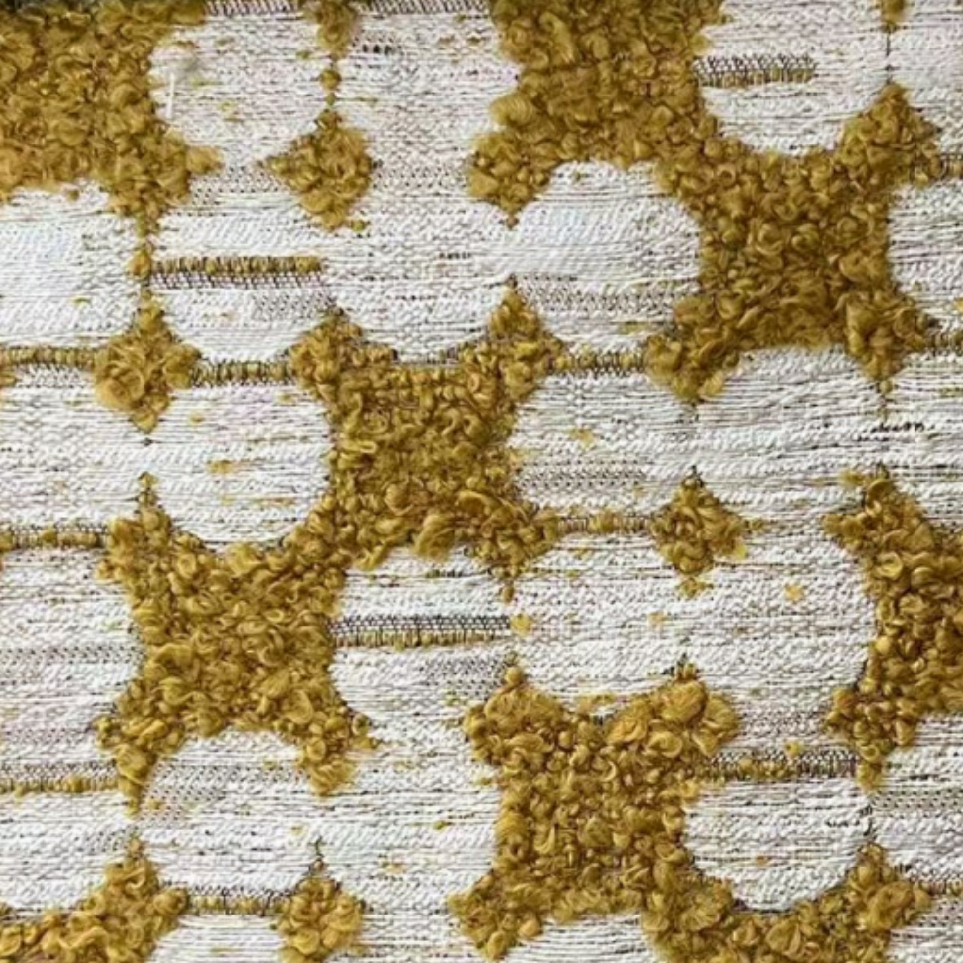 MODE Bloom Patterned Boucle Cushion, Yellow & White