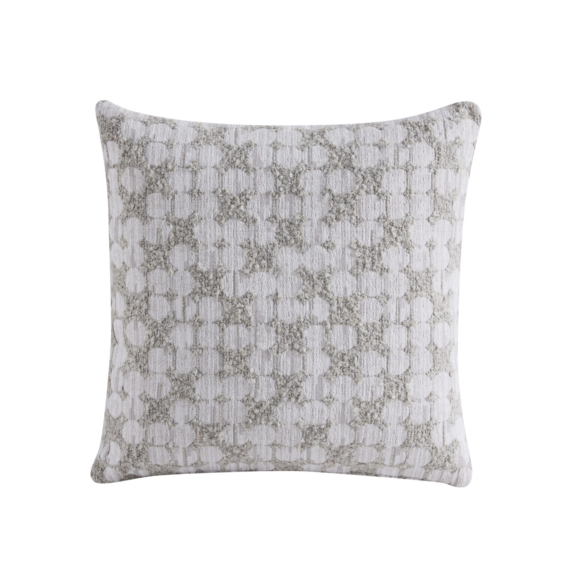 MODE Bloom Patterned Boucle Cushion, Grey & White