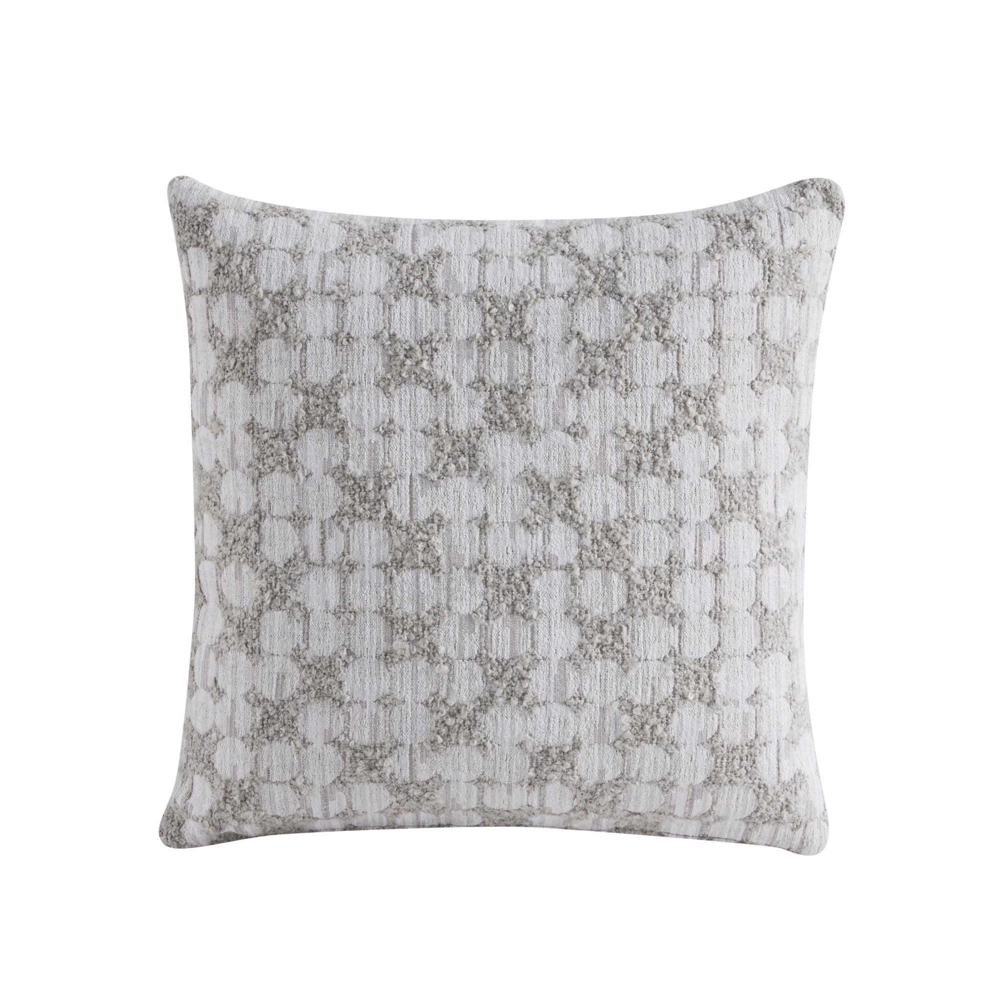 MODE Bloom Patterned Boucle Cushion, Grey & White