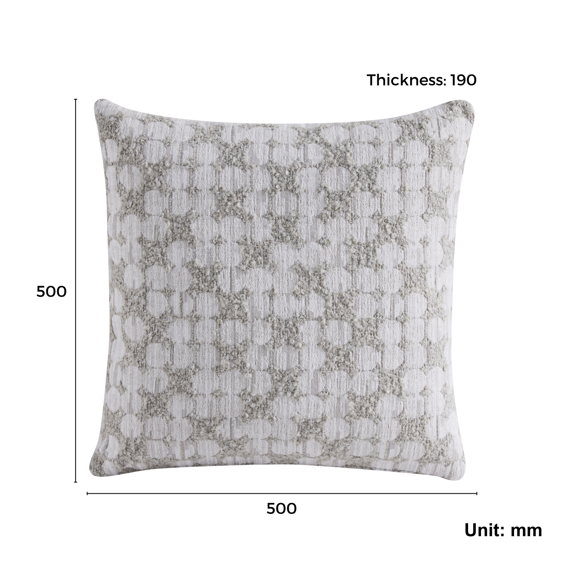 MODE Bloom Patterned Boucle Cushion, Grey & White