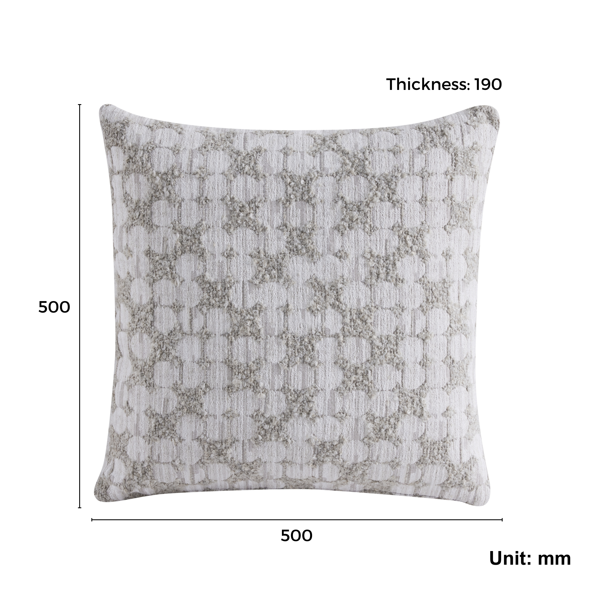 MODE Bloom Patterned Boucle Cushion, Grey & White