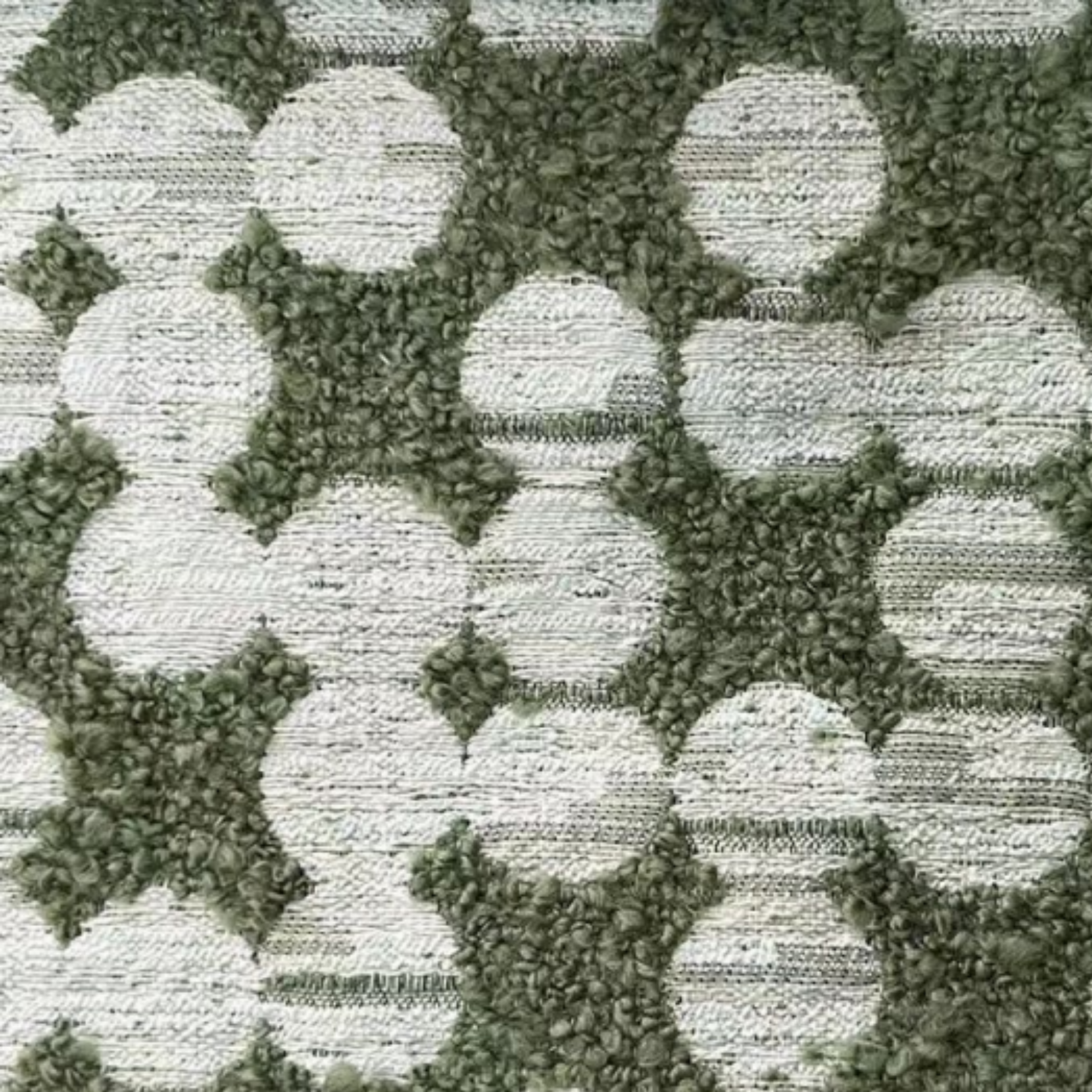 MODE Bloom Patterned Boucle Cushion, Green & White