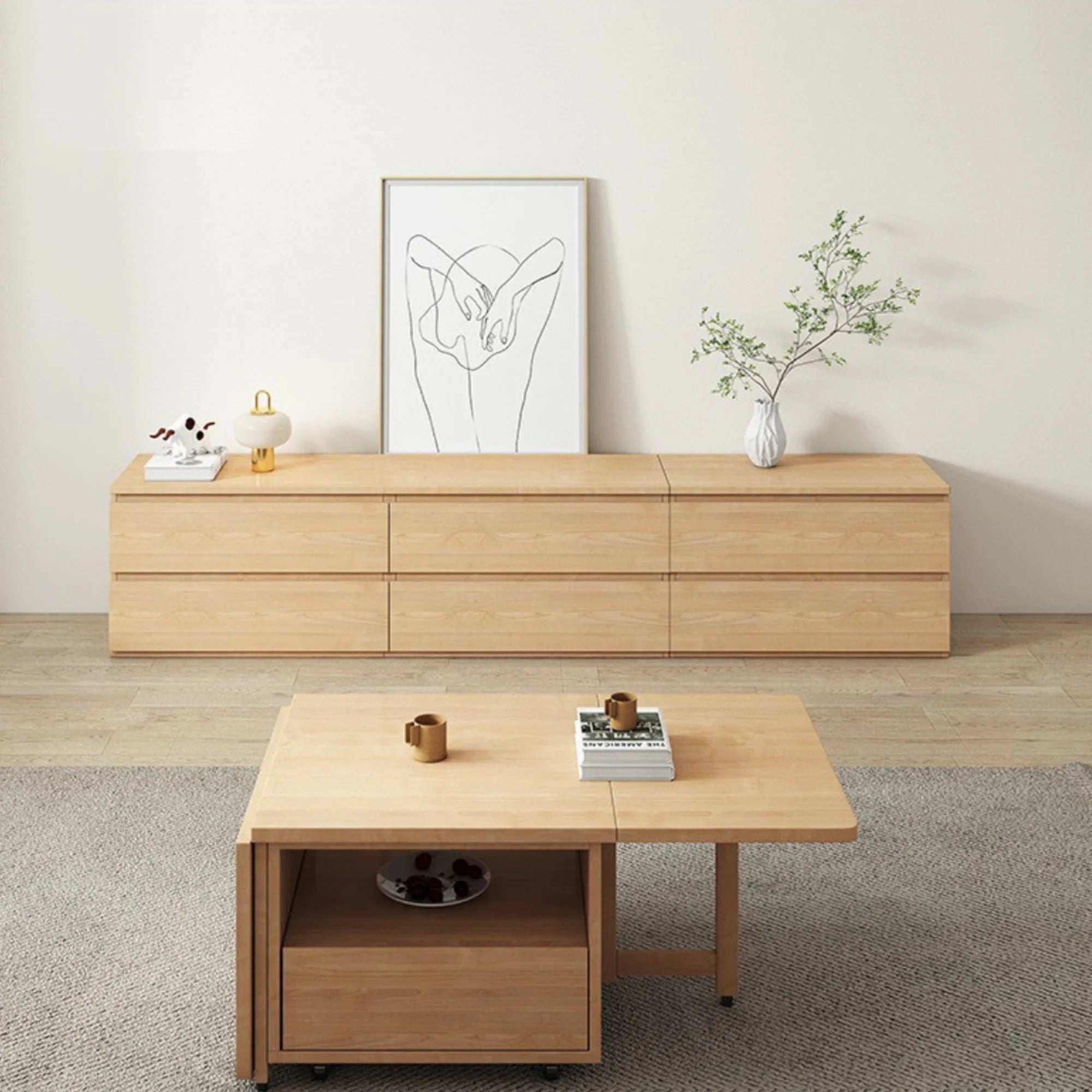Loft Ensio Entertainment Unit, 240cm, Natural Wood