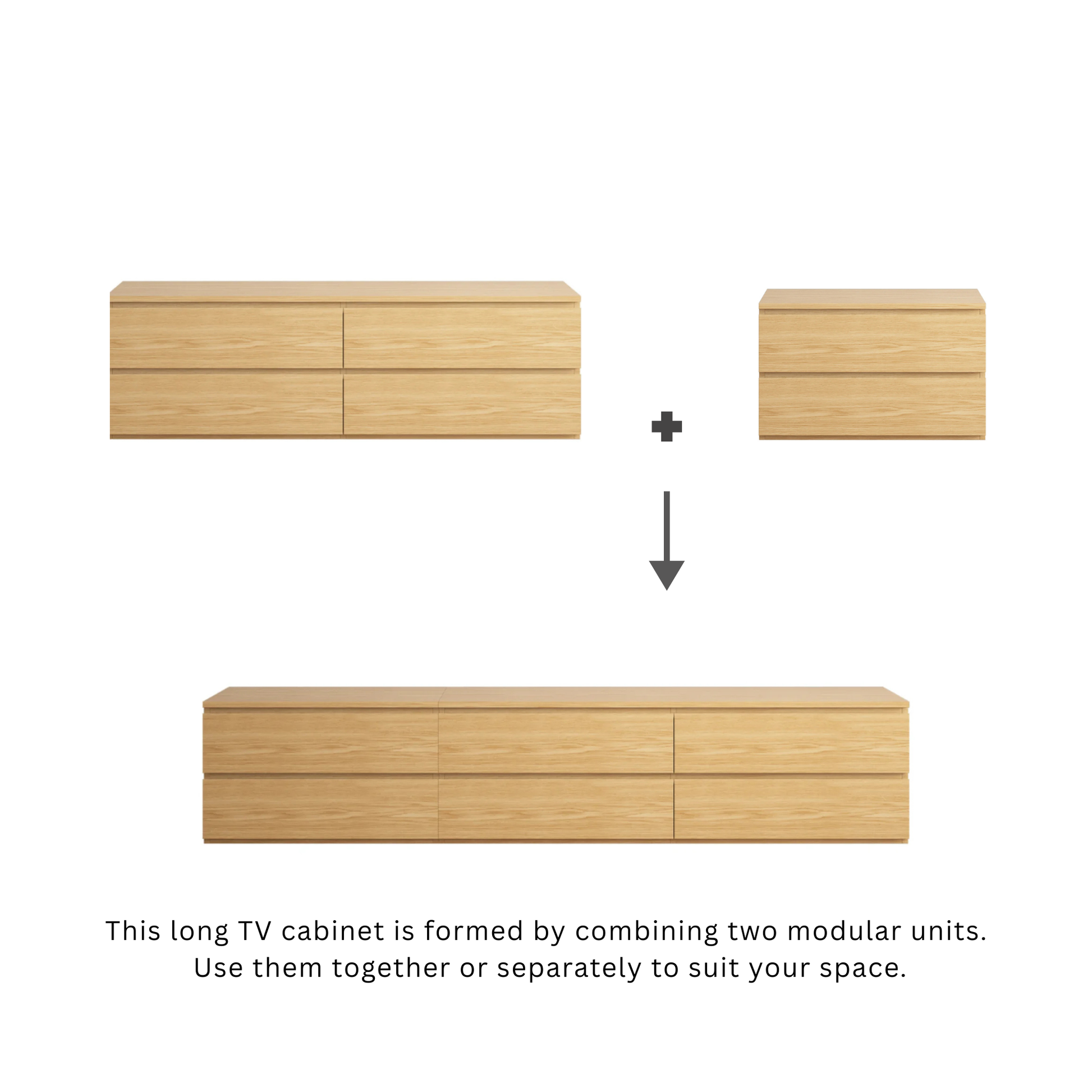 Loft Ensio Entertainment Unit, W240cm, Natural Wood